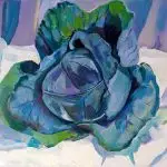 purple cabbbage still life acrylic zoe zuniga