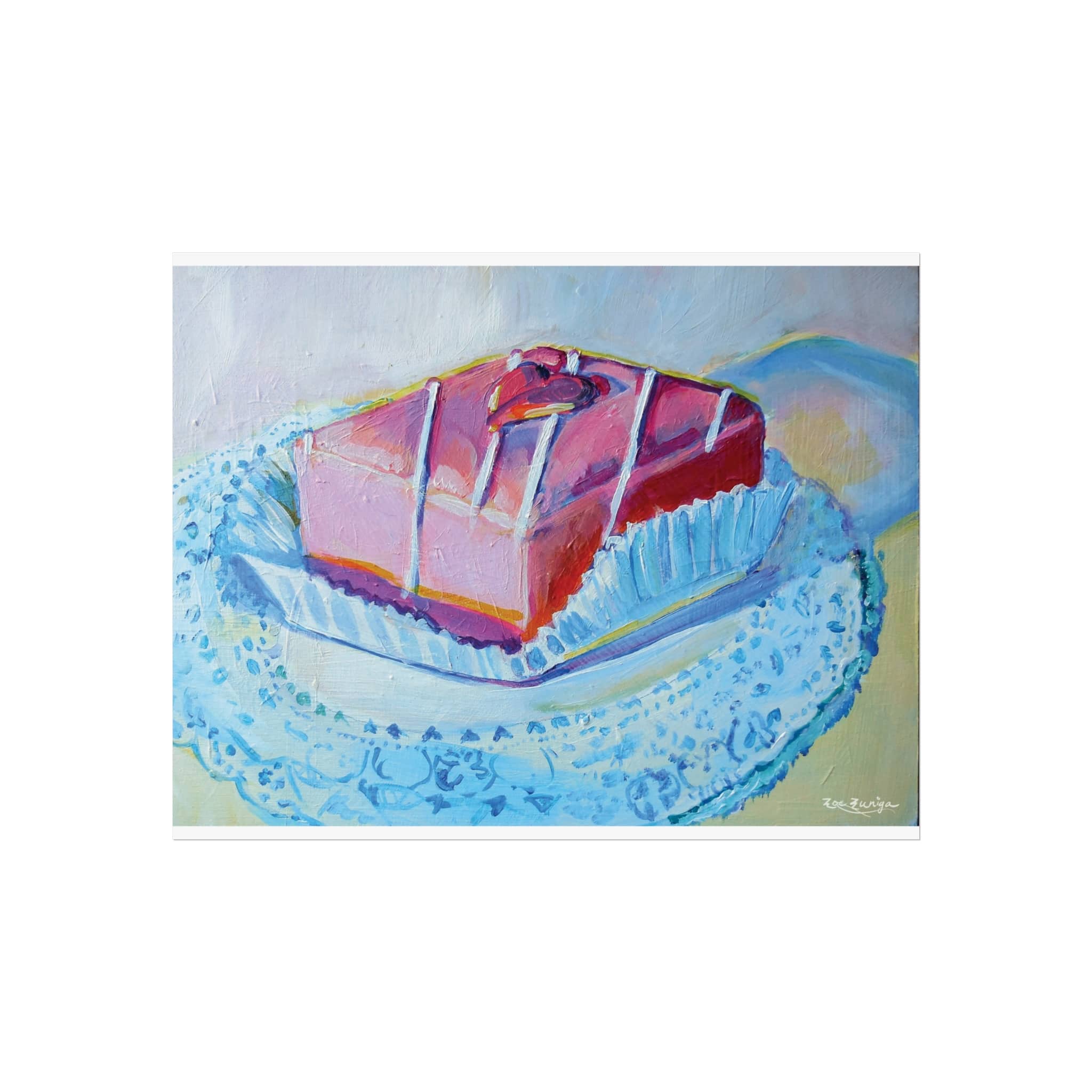 Pastel Painting of Petite Four Cake Art Poster - Image 4
