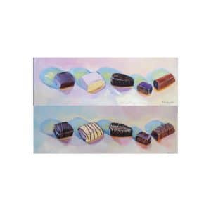 Pastel Acrylic Wall Art Poster from Painting of Chocolate Bonbons