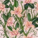 tropical floral repeating pattern wallpaper