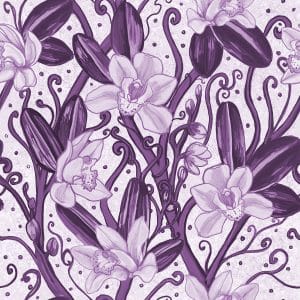 morticial puprle trailing orchid wallpaper