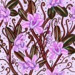 morticia purple chocolate repeating tropical floral