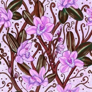 morticia purple chocolate repeating tropical floral