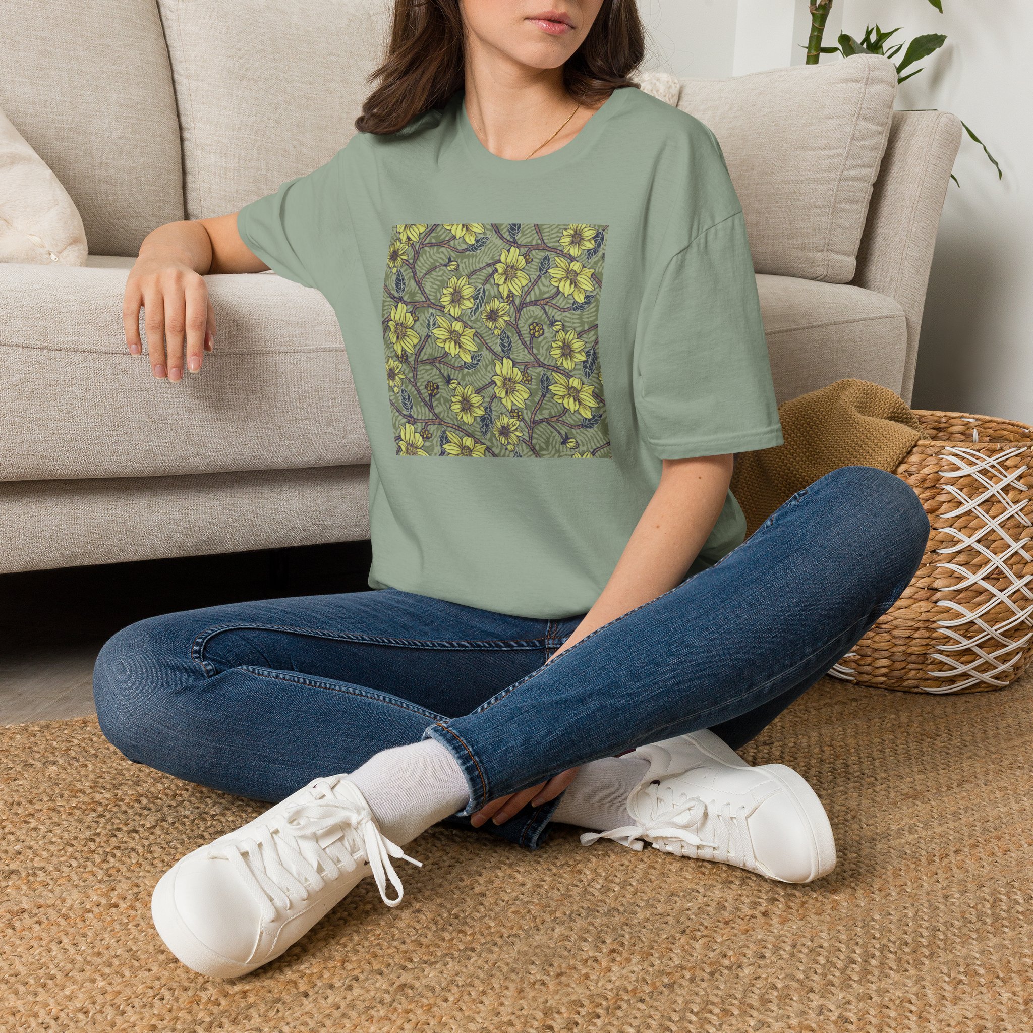 Floral Hibiscus Pattern T-Shirt — Vintage Tropical Flower Tee - Image 23