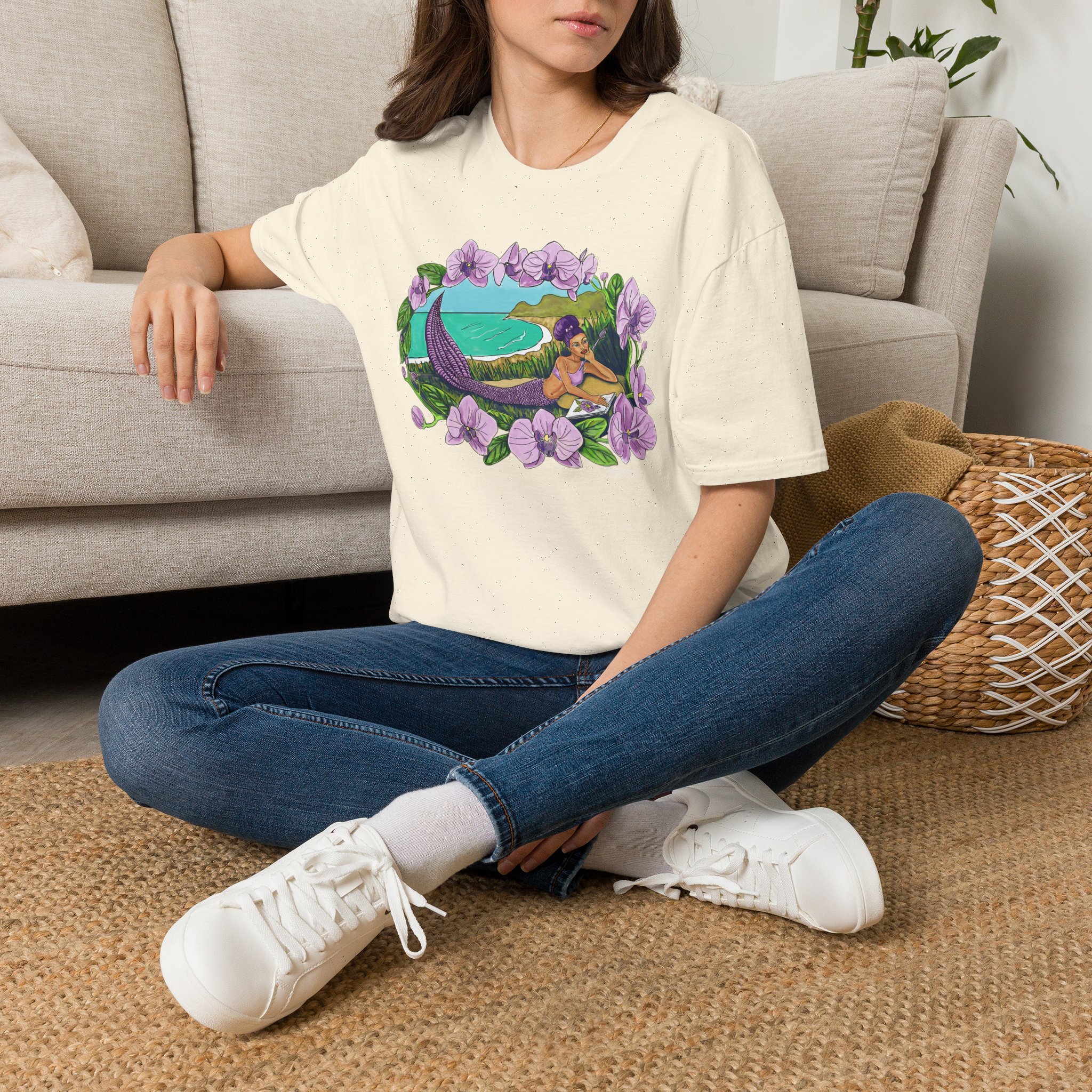 Mermaid Beach Vibes T-Shirt — Tropical Floral Ocean Graphic - Image 11