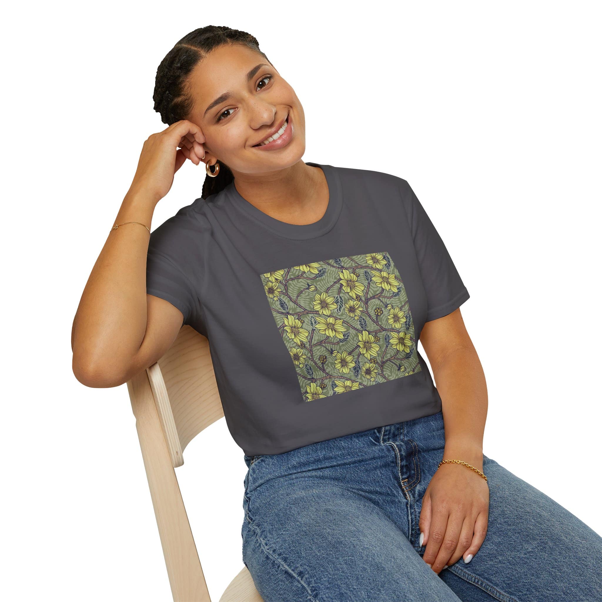 Floral Hibiscus Pattern T-Shirt — Vintage Tropical Flower Tee - Image 15