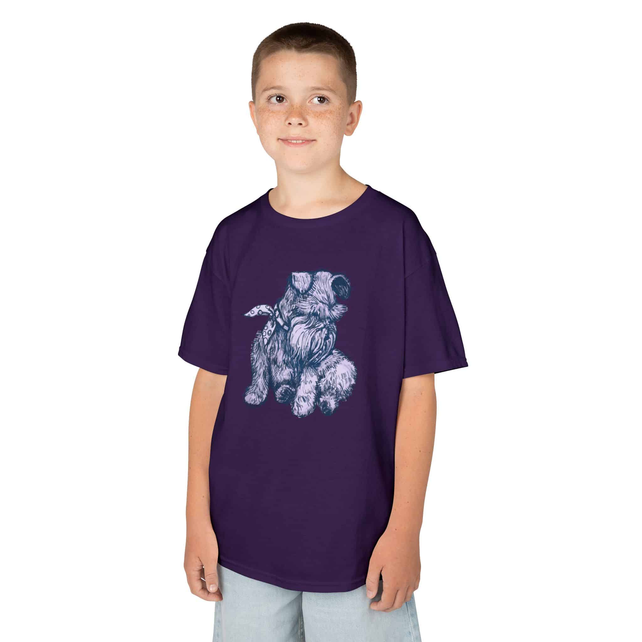 Kids T‑Shirt — Schnauzer Dog Sketch Tee - Image 29