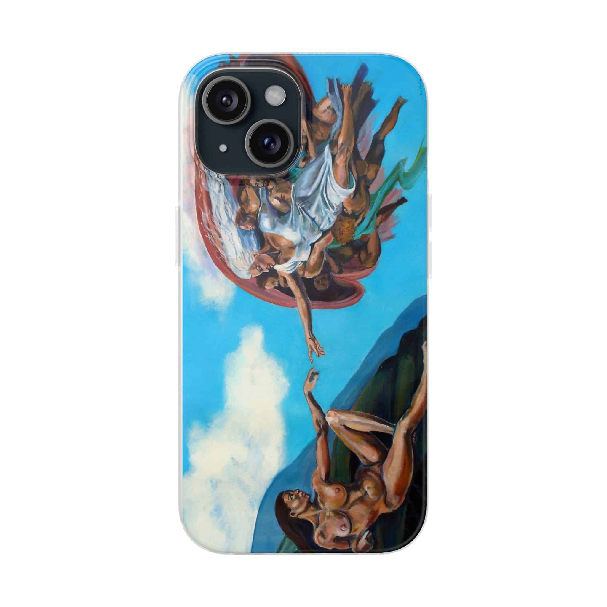 Sistine Ceiling Artistic iPhone Flexi Case, Unique Phone Case, Vibrant Design, Creative Gift, Michelangelo Inspired Artwork - Image 5