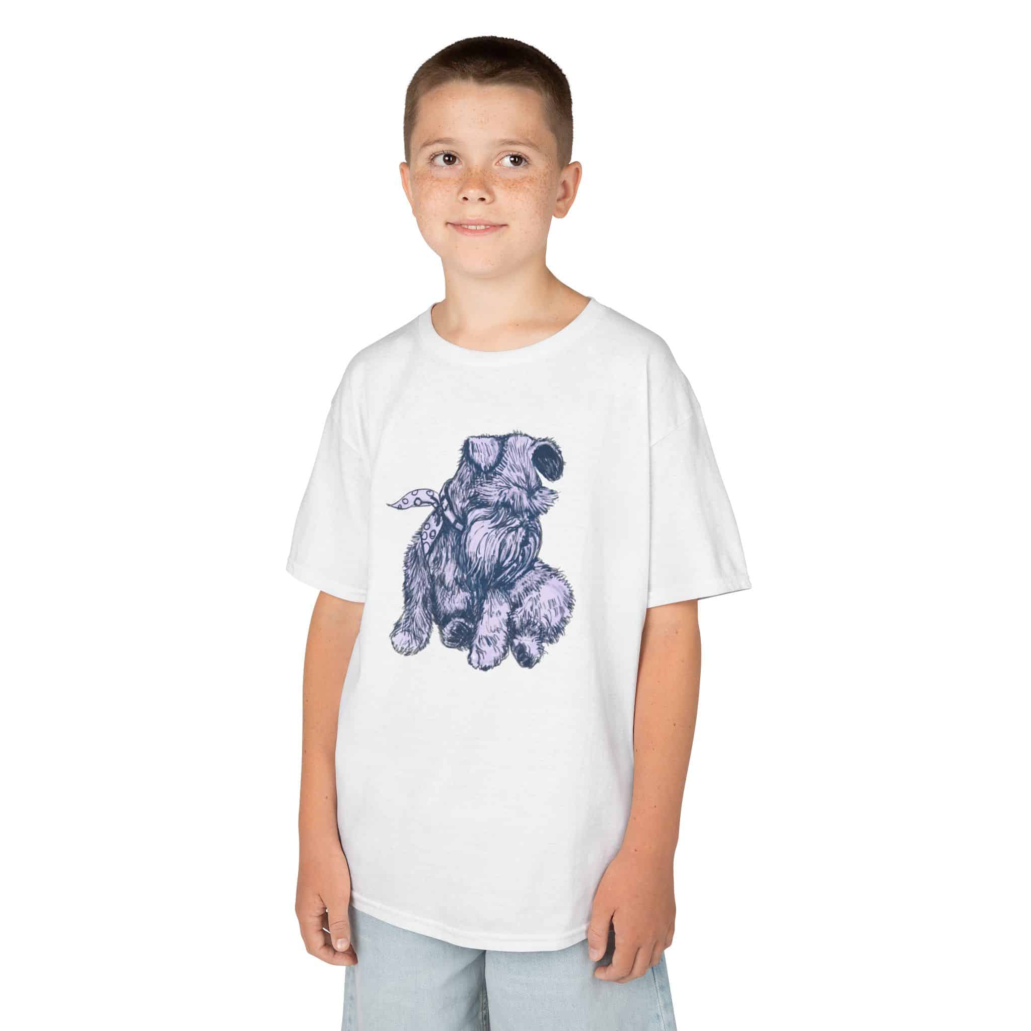 Kids T‑Shirt — Schnauzer Dog Sketch Tee - Image 11
