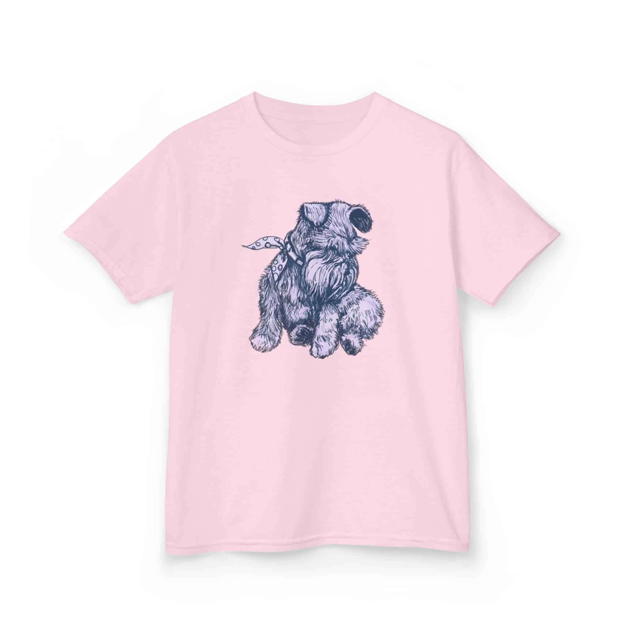 Kids T‑Shirt — Schnauzer Dog Sketch Tee - Image 32