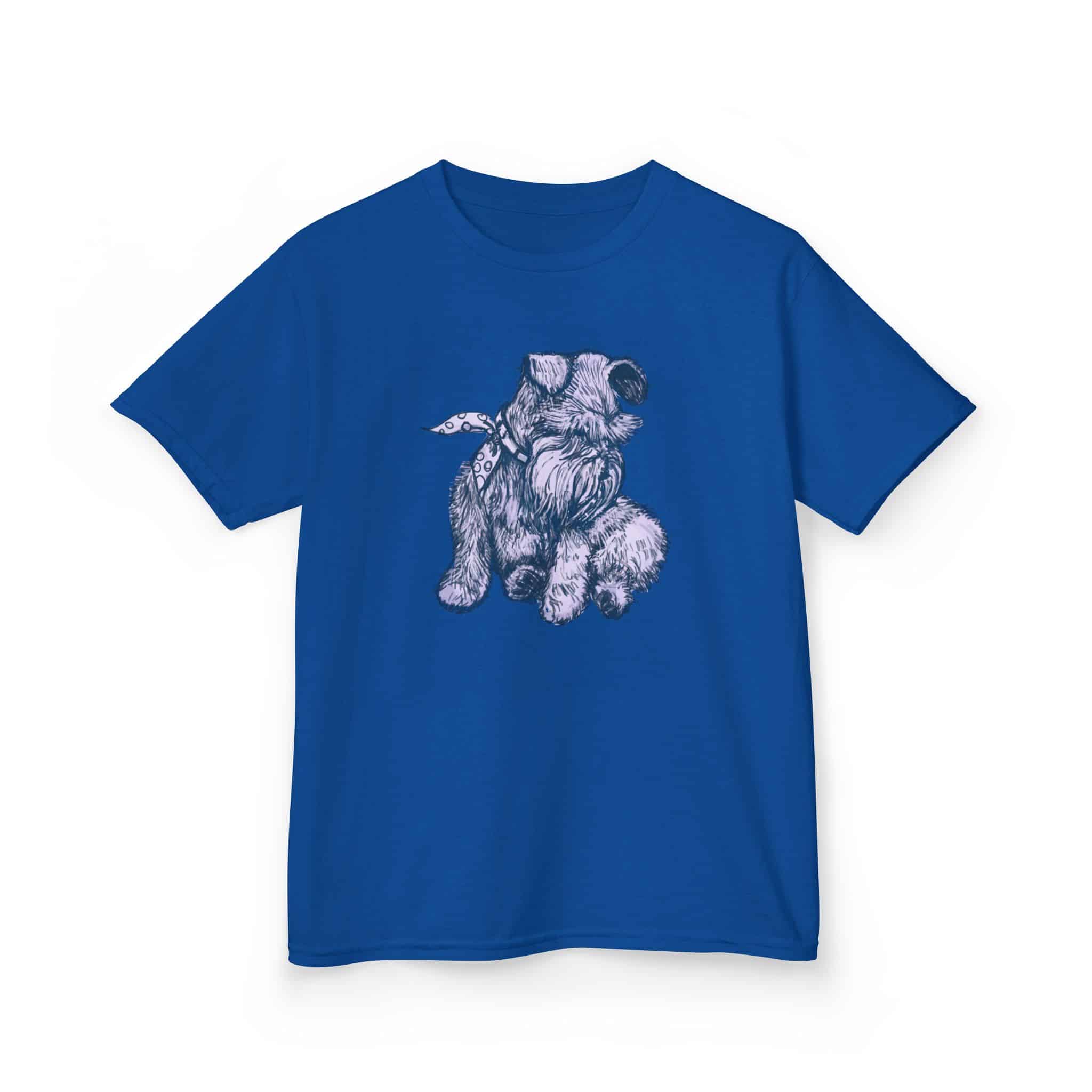 Kids T‑Shirt — Schnauzer Dog Sketch Tee - Image 3