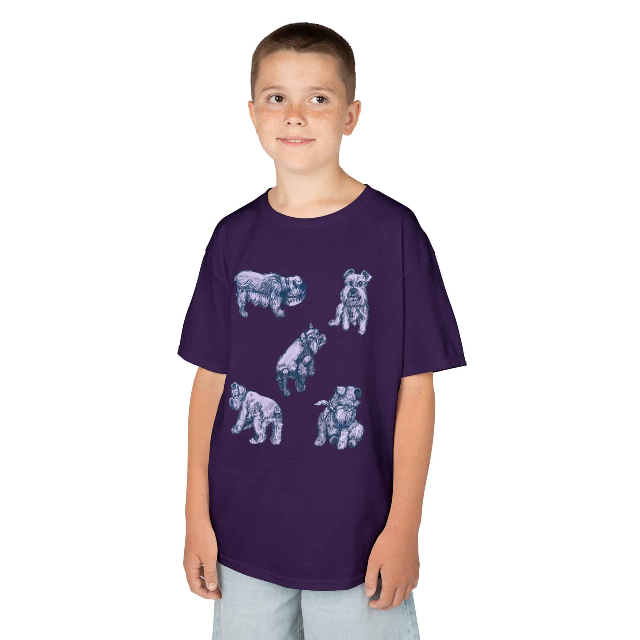 Kids Tee — Cute Schnauzer Puppy Sketches Cotton T‑Shirt - Image 30