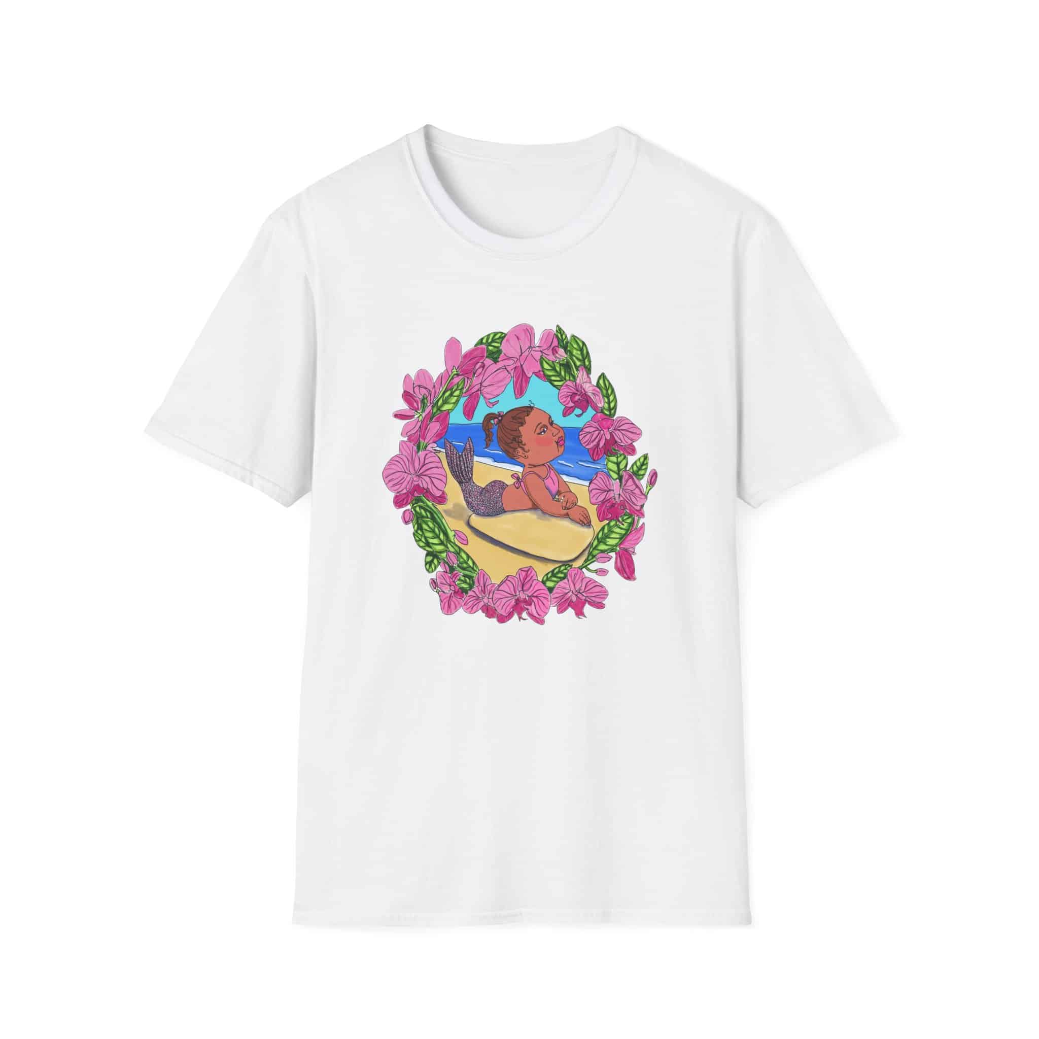 Mer-Toddler Sunbathing Beach Vibes T-Shirt — Tropical Floral Ocean Graphic - Image 12
