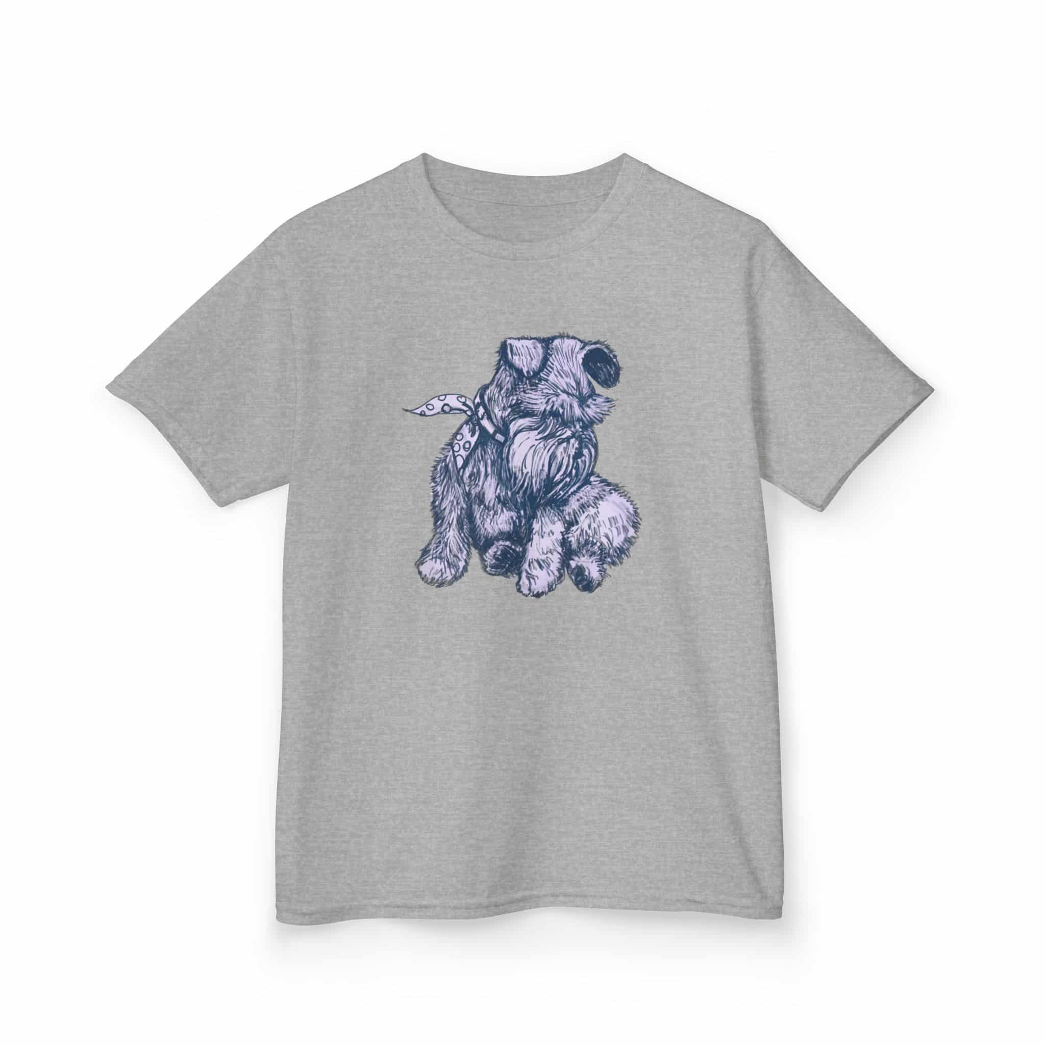 Kids T‑Shirt — Schnauzer Dog Sketch Tee - Image 13