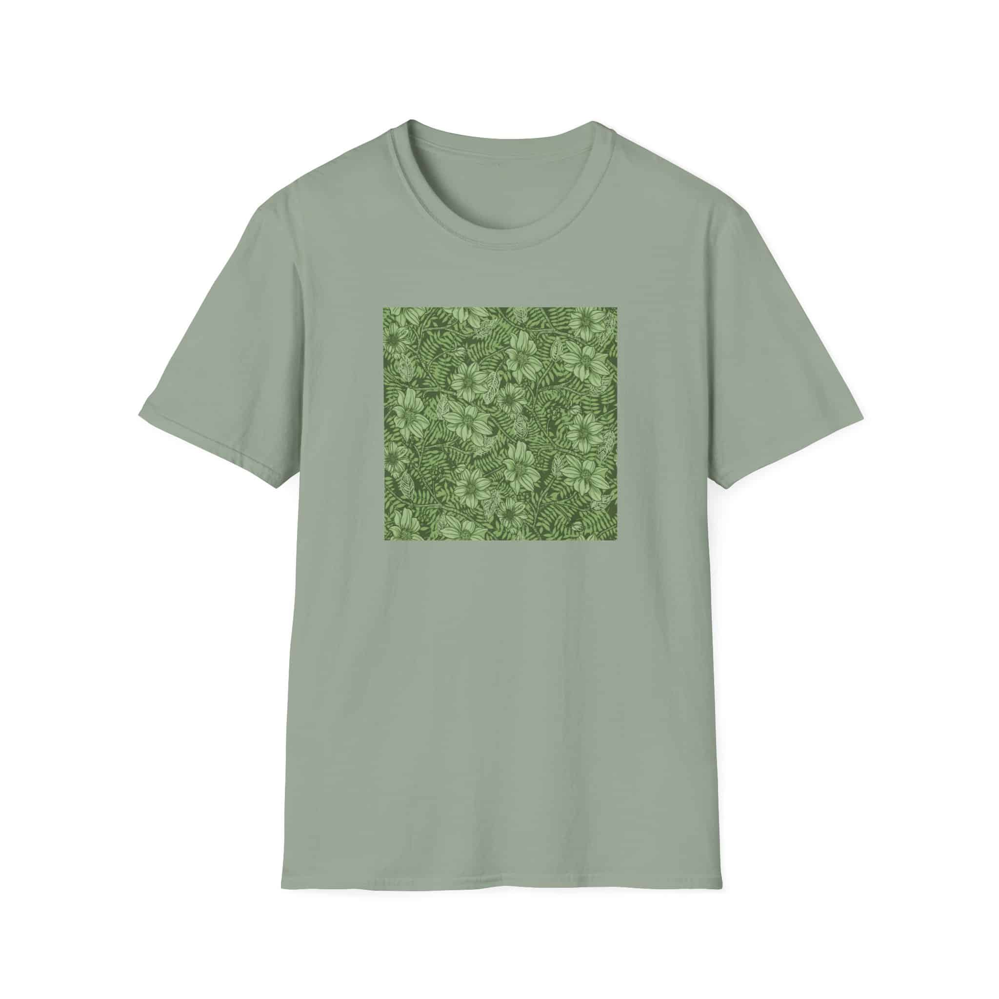 Floral Hibiscus Pattern T-Shirt — Vintage Tropical Flower Tee - Image 3