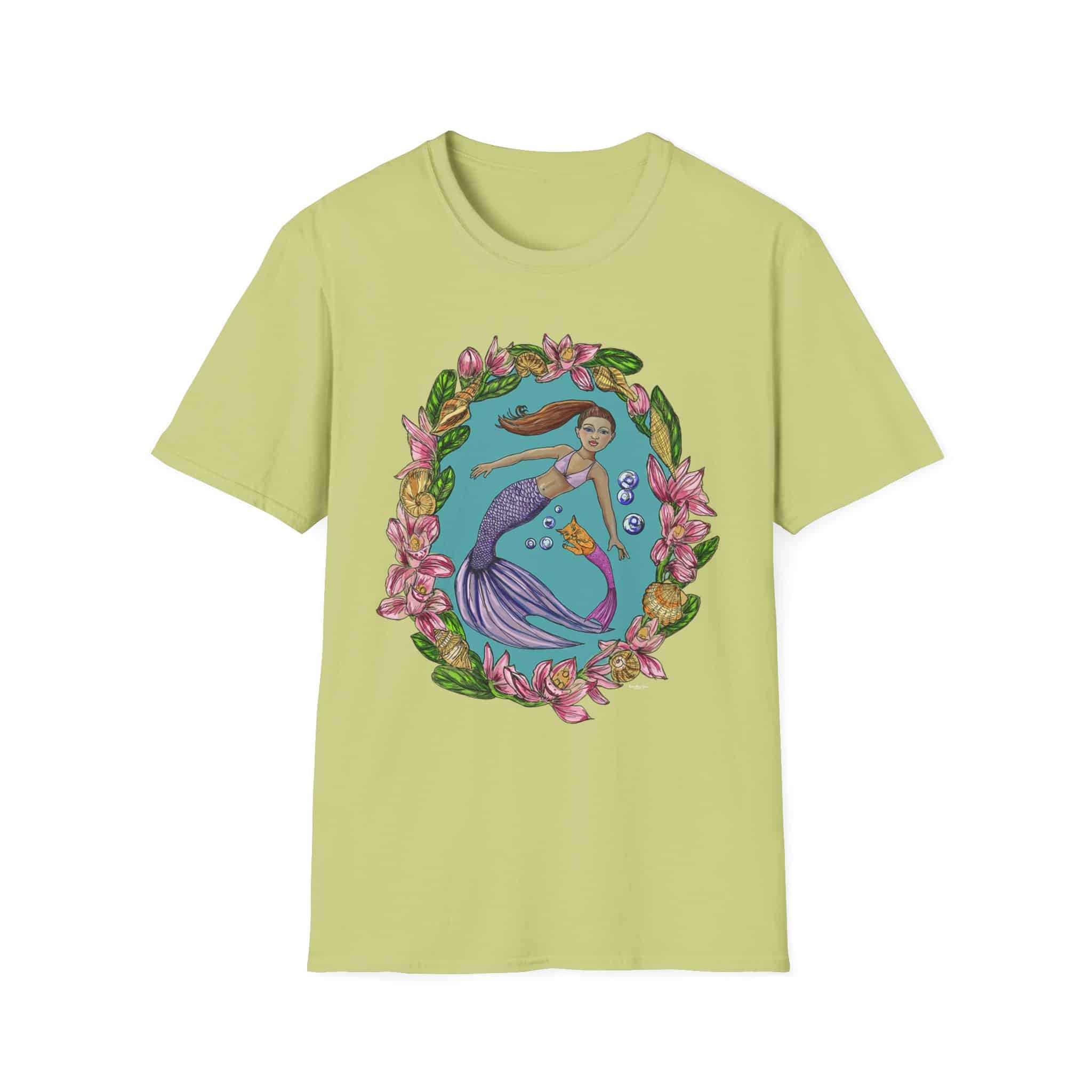 Mercat with Mermaid Beach Vibes T-Shirt — Tropical Floral Ocean Graphic - Image 15