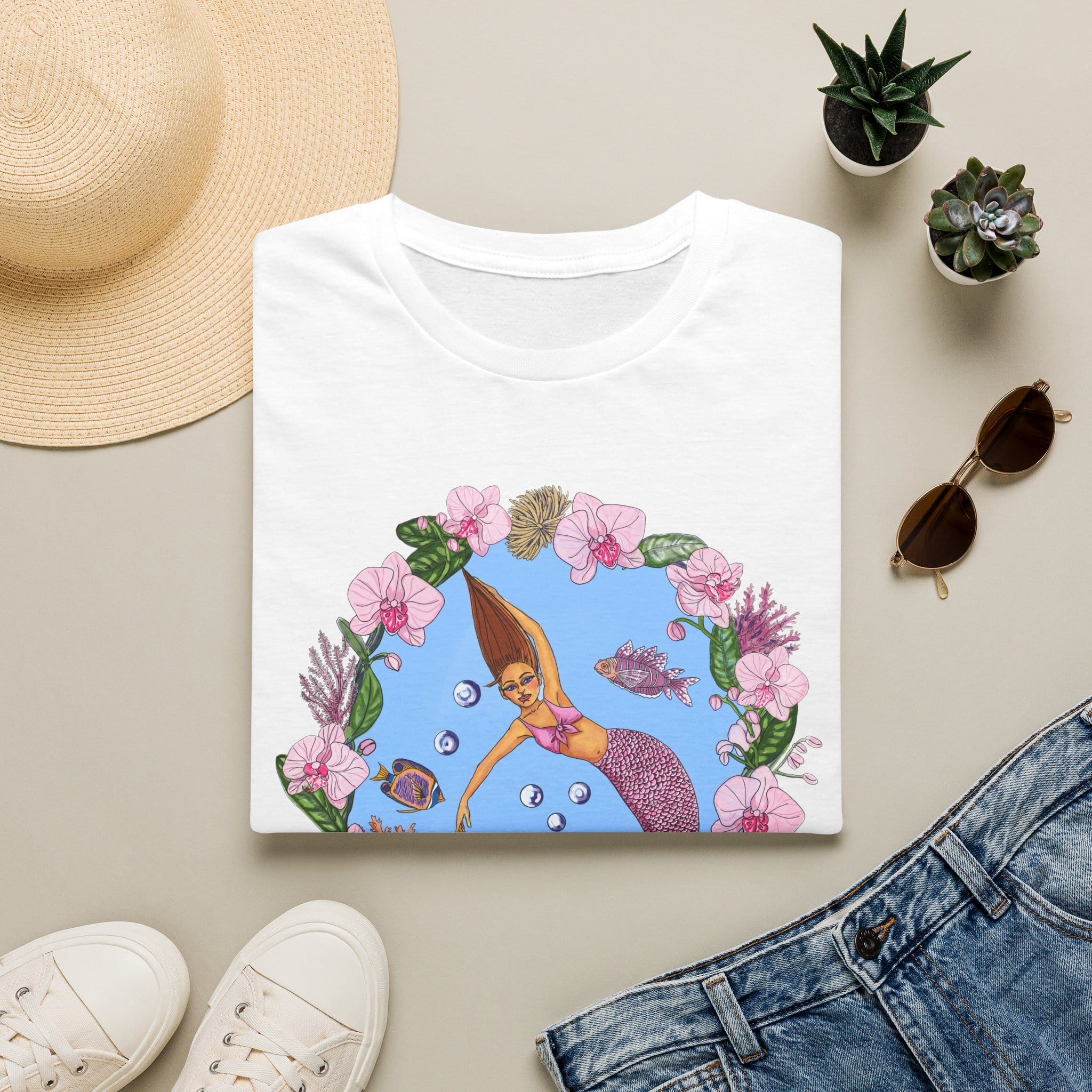 Mermaid Beach Vibes T-Shirt — Tropical Floral Ocean Graphic - Image 9