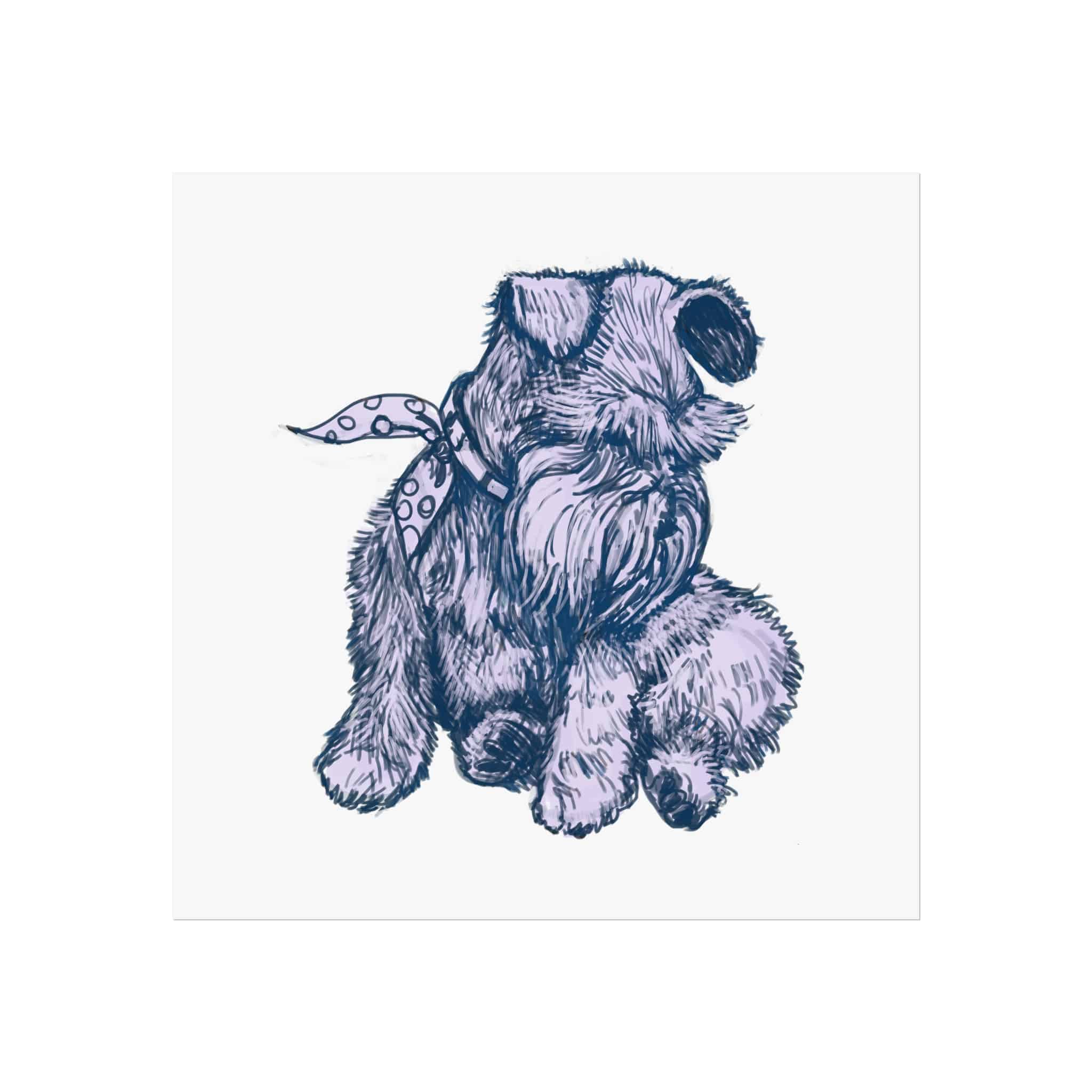 Schnauzer Sketch Fine Art Poster – Hand-Drawn Puppy Illustration Wall Art