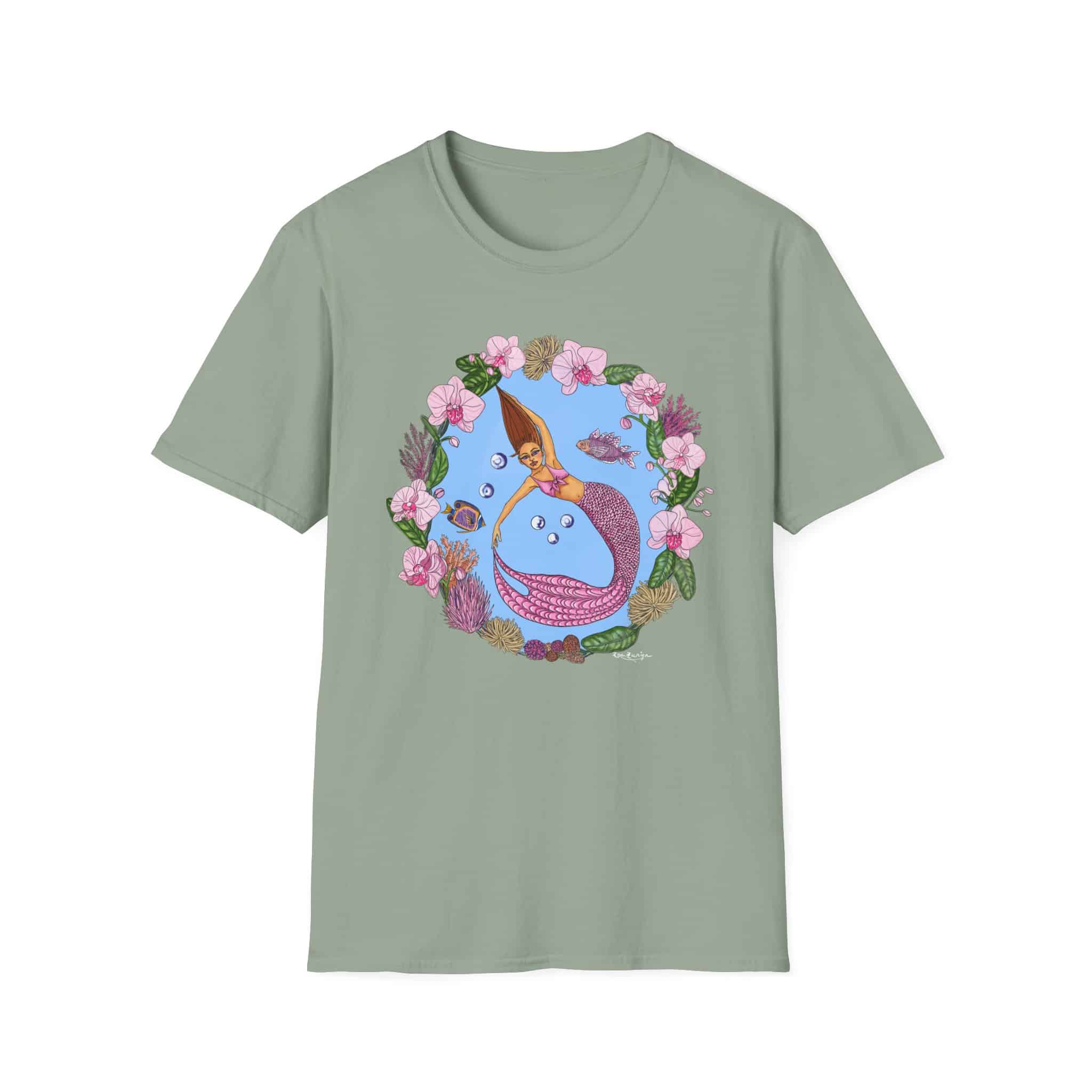 Mermaid Beach Vibes T-Shirt — Tropical Floral Ocean Graphic - Image 23