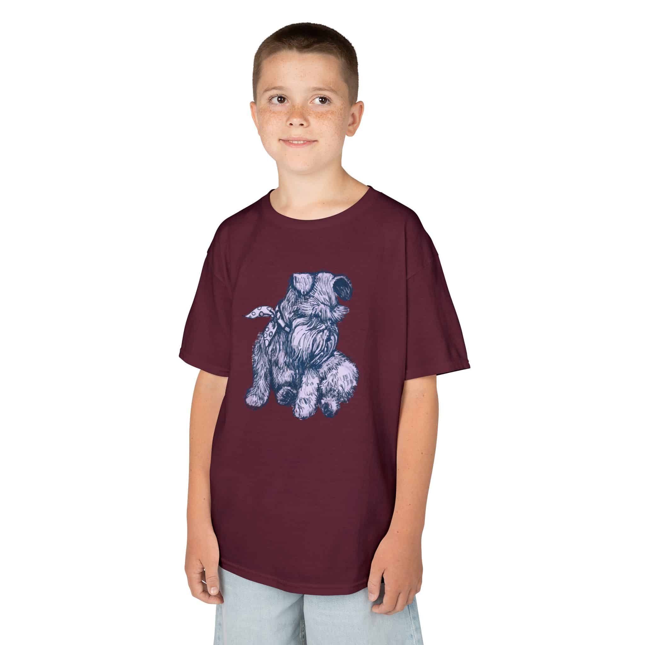 Kids T‑Shirt — Schnauzer Dog Sketch Tee - Image 19
