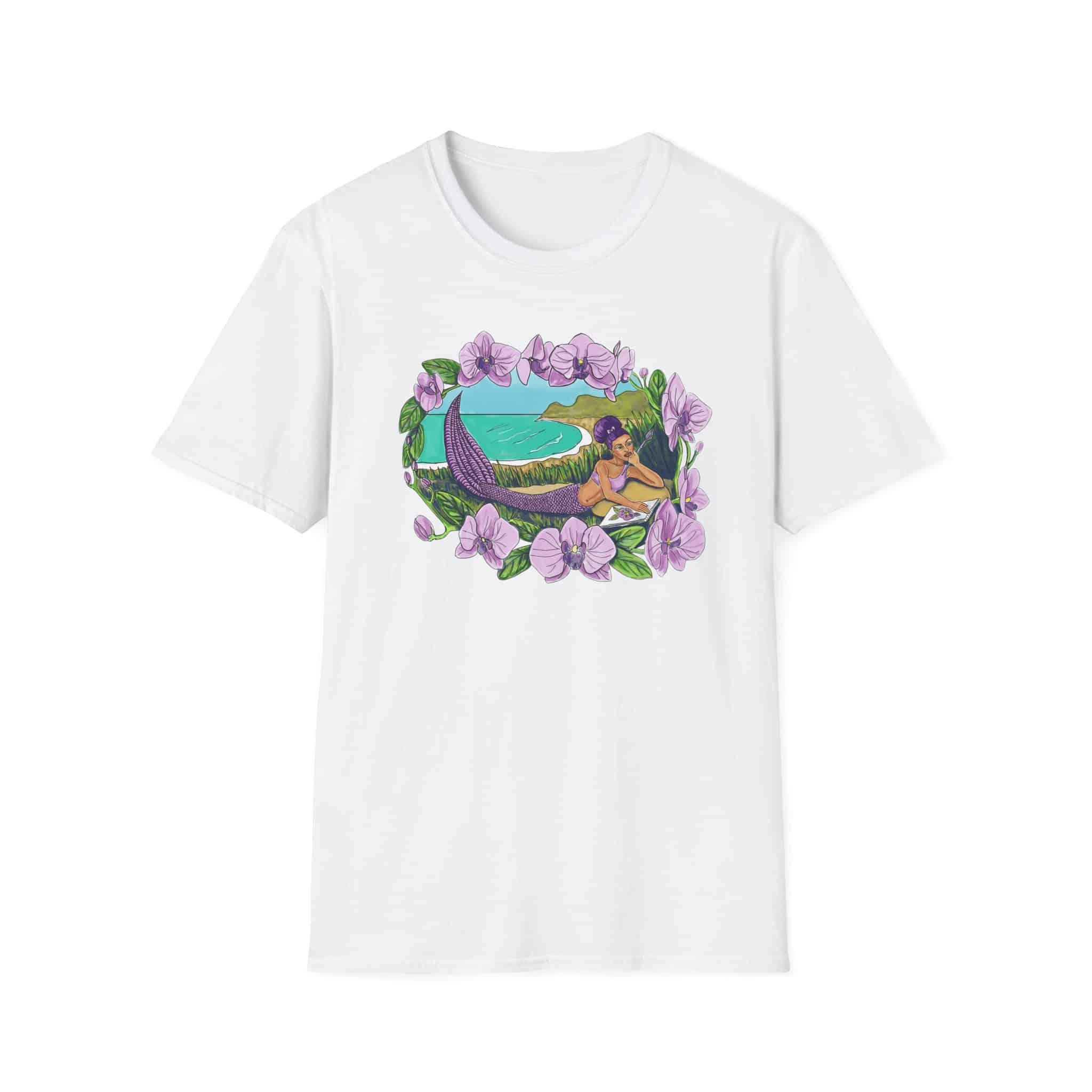 Mermaid Beach Vibes T-Shirt — Tropical Floral Ocean Graphic - Image 6