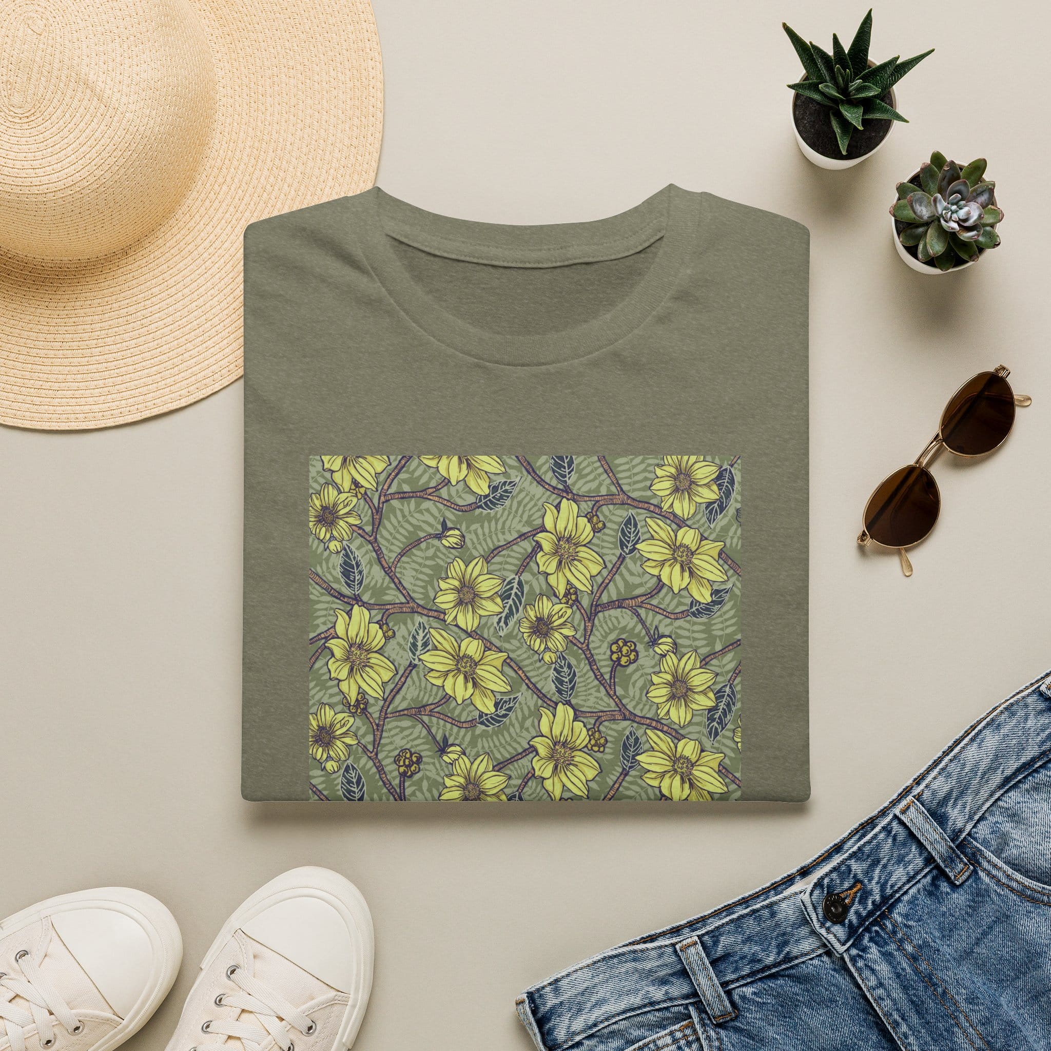 Floral Hibiscus Pattern T-Shirt — Vintage Tropical Flower Tee - Image 19