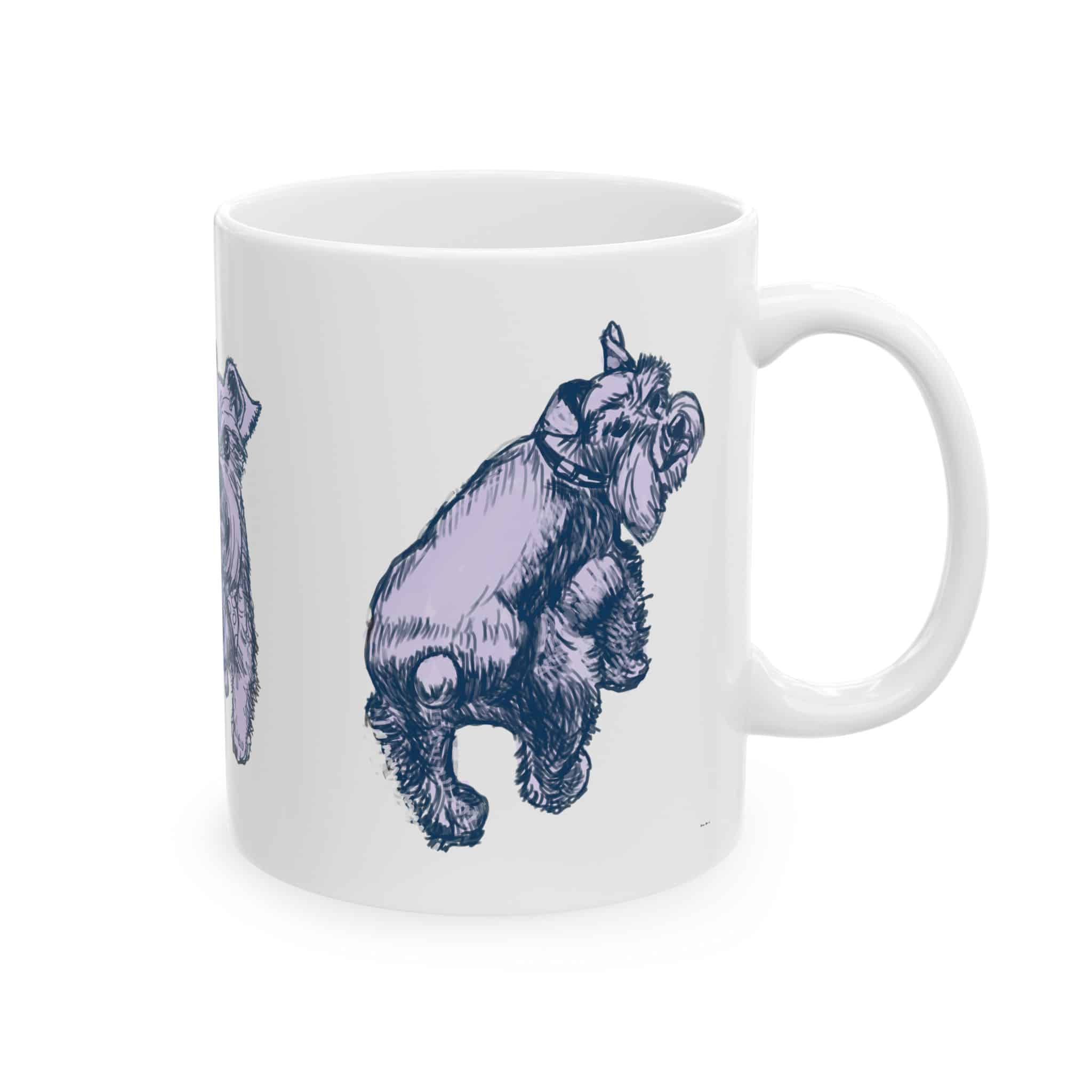 Schnauzer Sketch Ceramic Mug — Illustrated Dog Lover Coffee Cup (11oz, 15oz) - Image 3