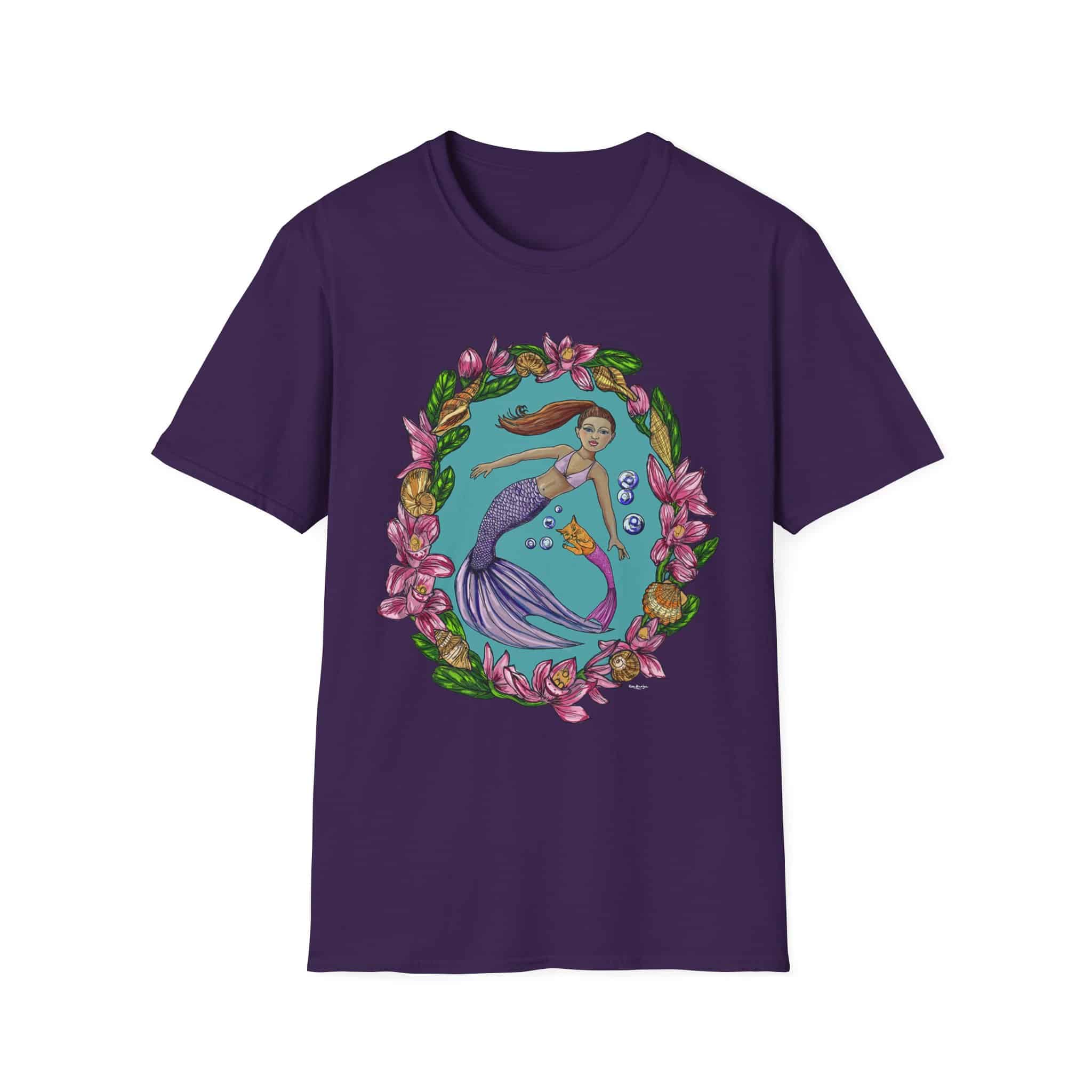 Mercat with Mermaid Beach Vibes T-Shirt — Tropical Floral Ocean Graphic - Image 6
