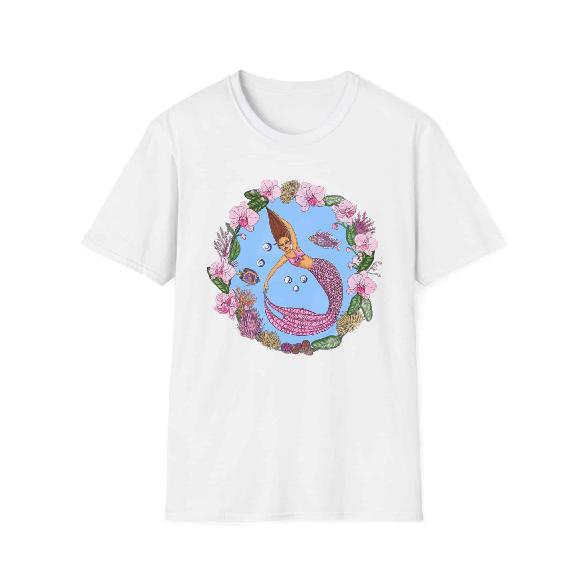 Mermaid Beach Vibes T-Shirt — Tropical Floral Ocean Graphic - Image 11