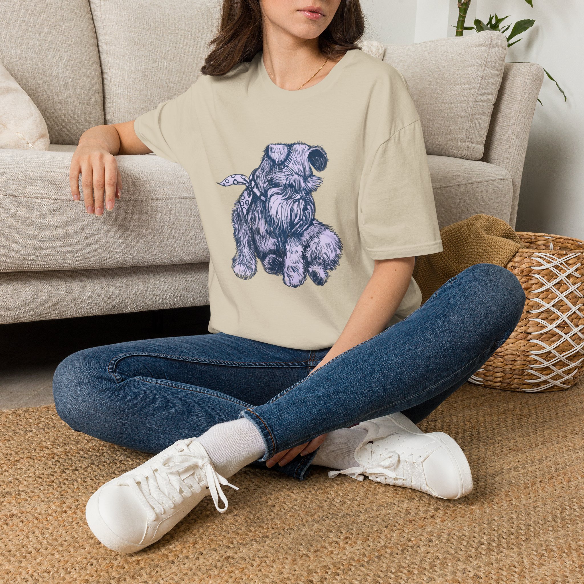 Schnauzer Sketch T-Shirt — Hand-Drawn Dog Portrait Tee - Image 2