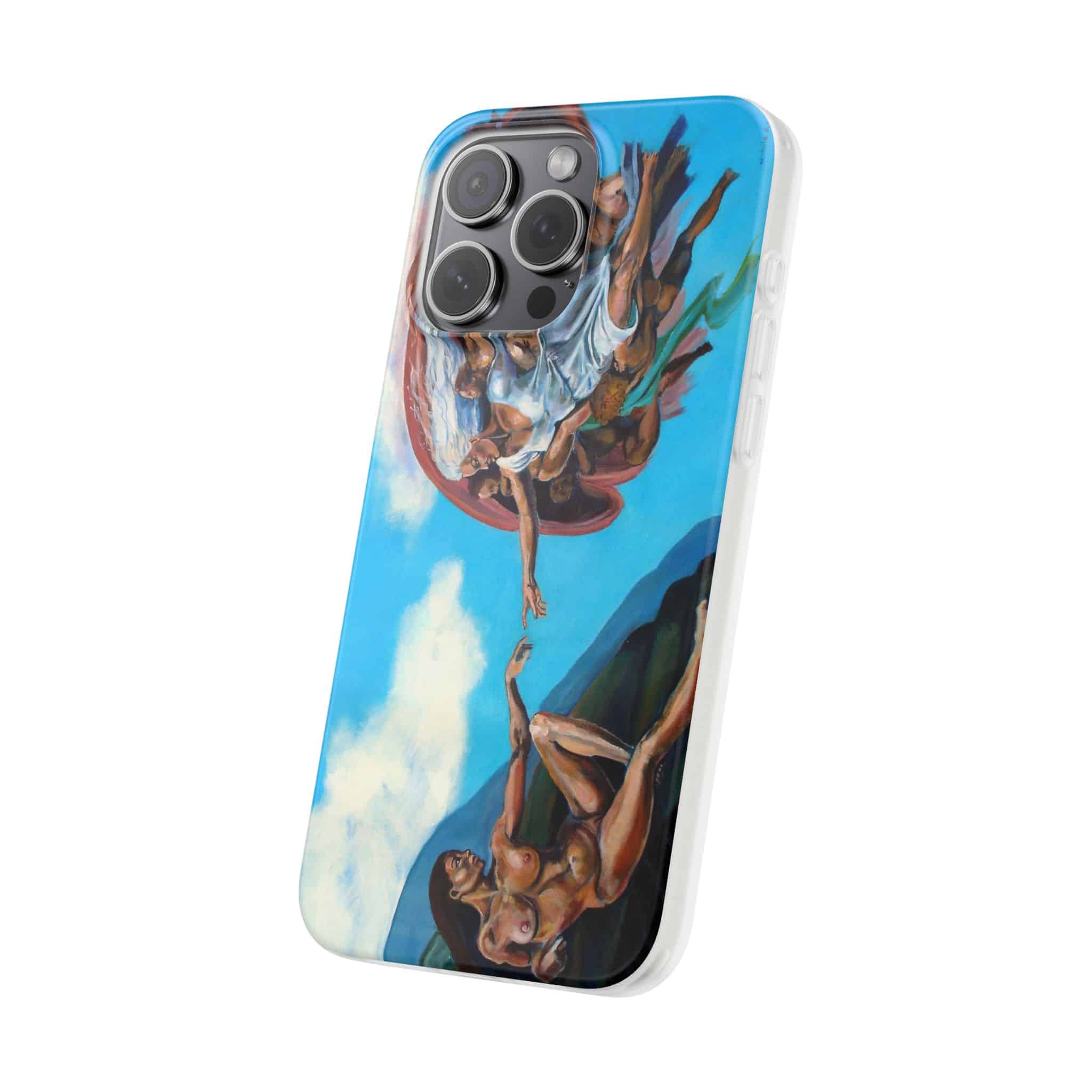 Sistine Ceiling Artistic iPhone Flexi Case, Unique Phone Case, Vibrant Design, Creative Gift, Michelangelo Inspired Artwork - Image 10