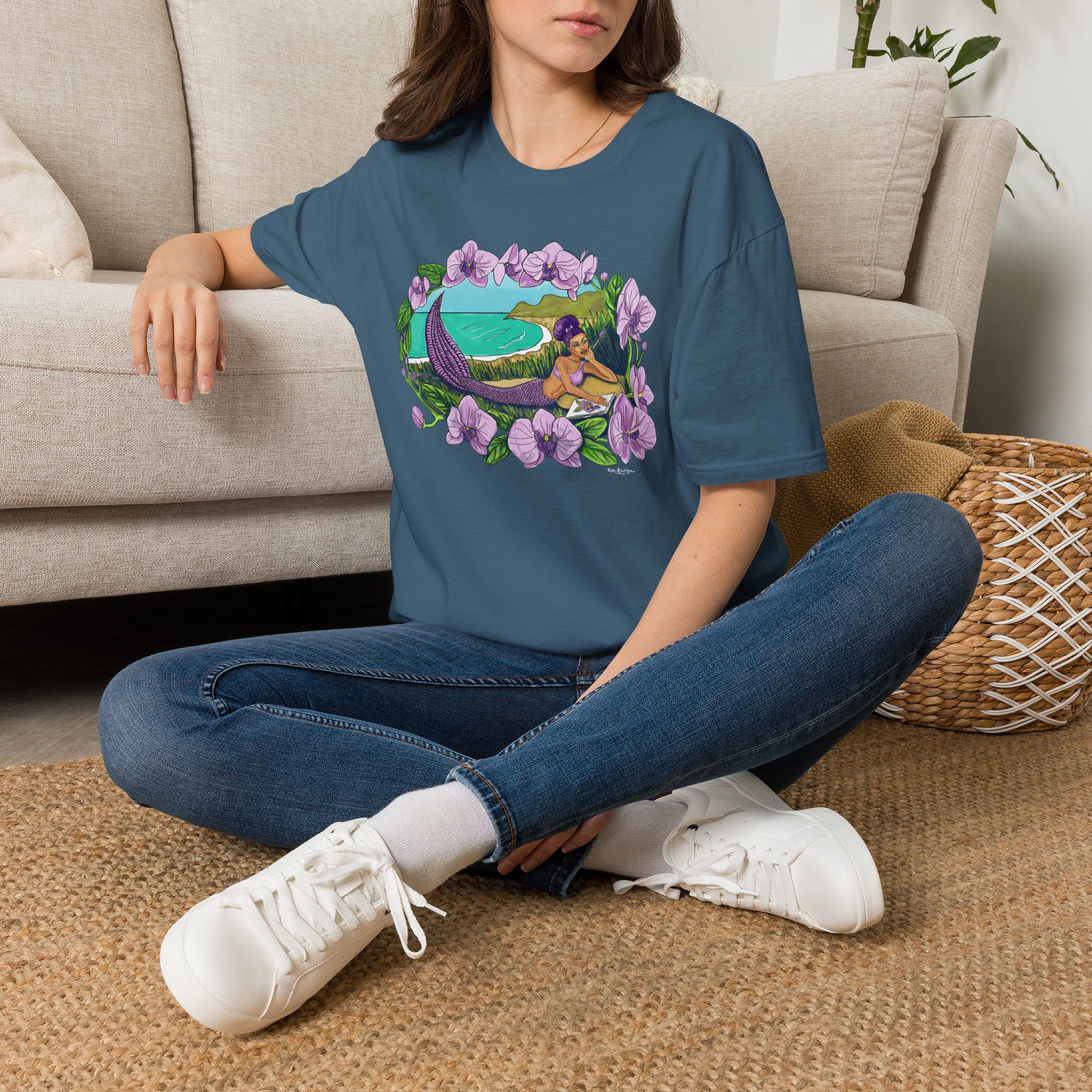 Mermaid Beach Vibes T-Shirt — Tropical Floral Ocean Graphic - Image 26