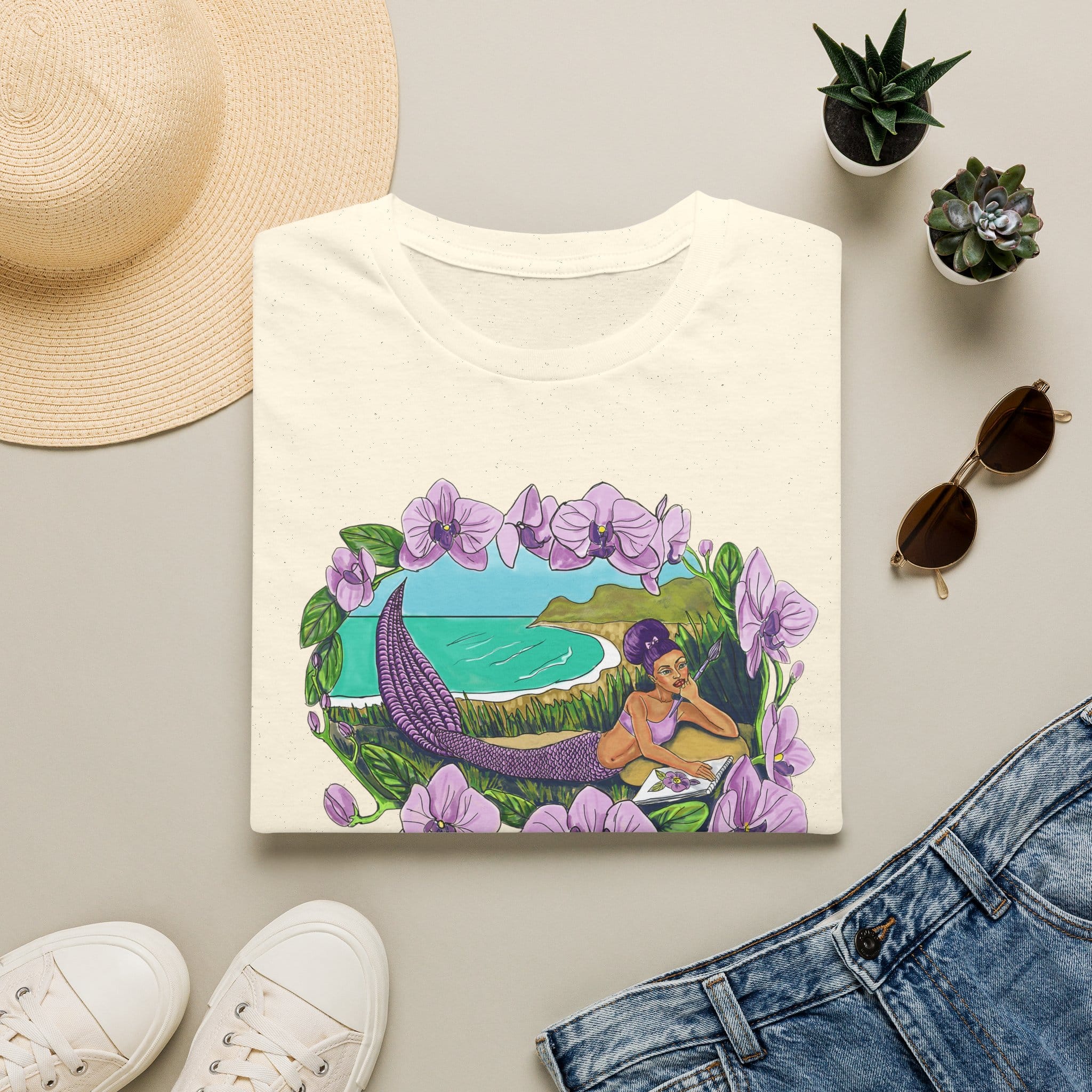 Mermaid Beach Vibes T-Shirt — Tropical Floral Ocean Graphic - Image 10