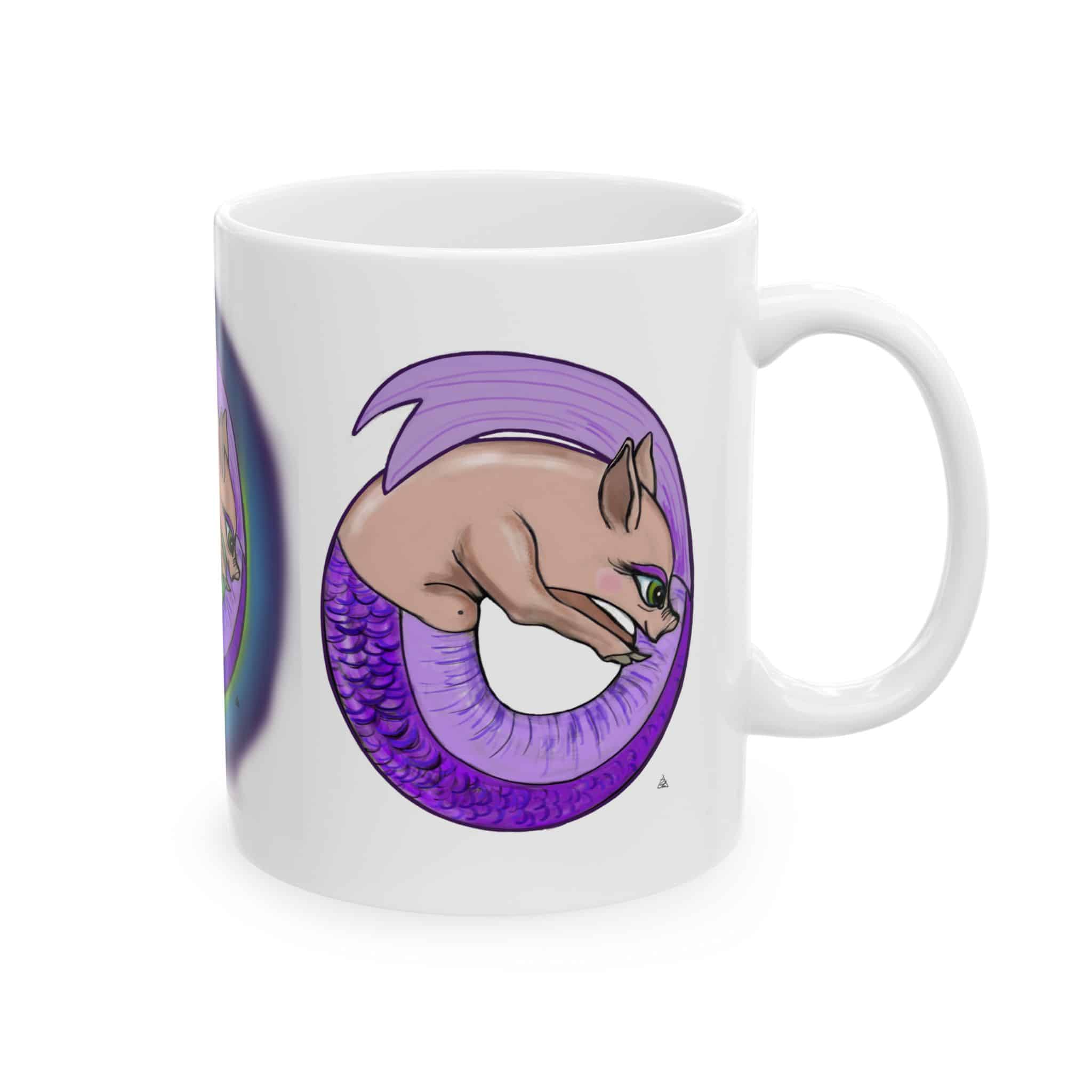 MerPiglet Ceramic Mug — Hand Drawn Art Coffee Cup (11oz & 15oz) - Image 2