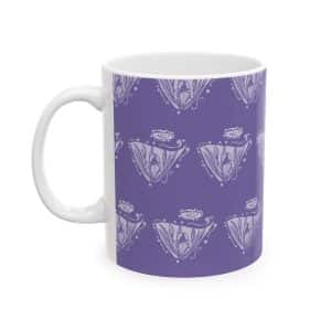 Purple Iris Pattern Ceramic Mug –Art Nouveau Design (11oz, 15oz)