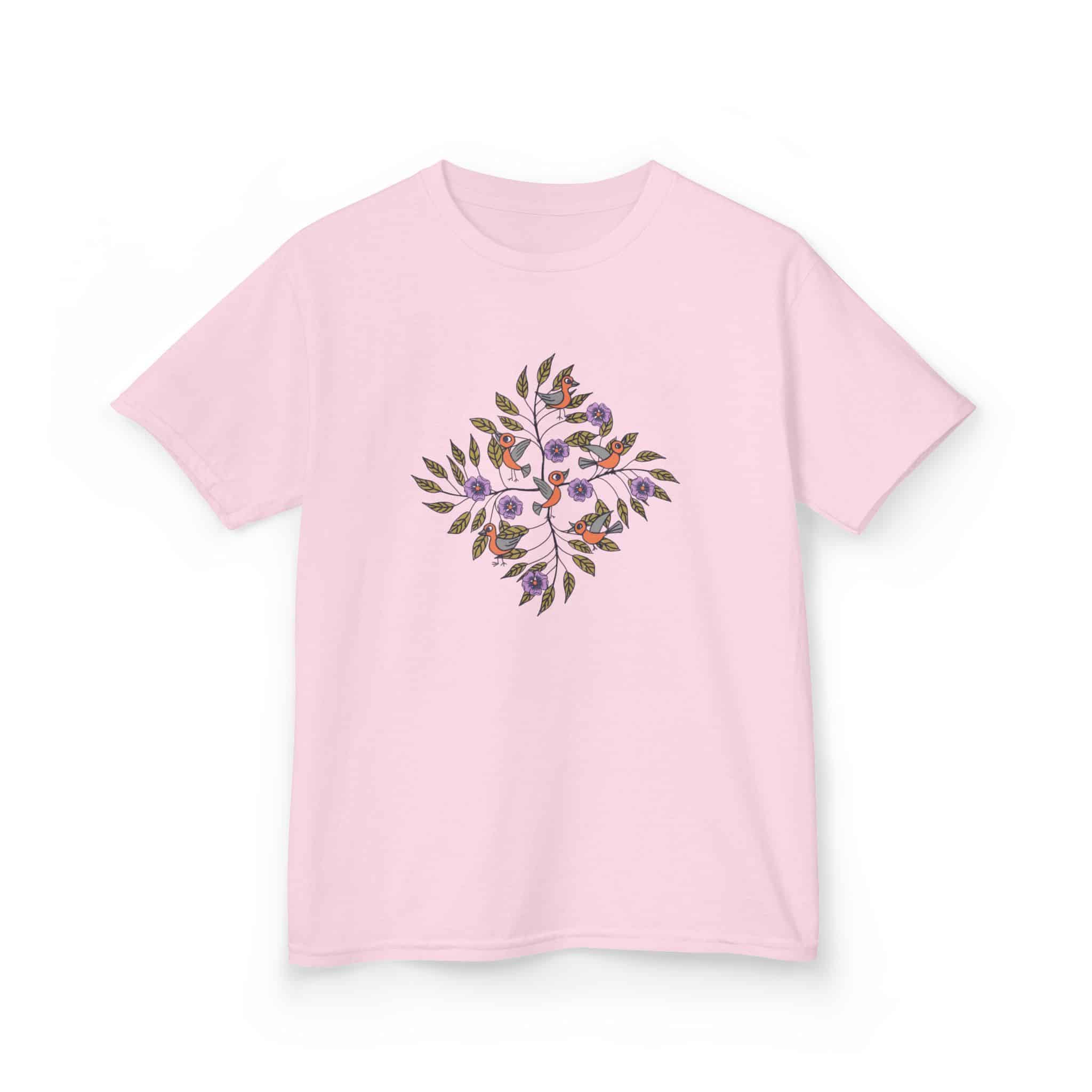 Kids Tee — Colorful Leaf Bird and Floral Mosaic Graphic Kids T-Shirt | Nature-Inspired Autumn Shirt for Boys & Girls - Image 16