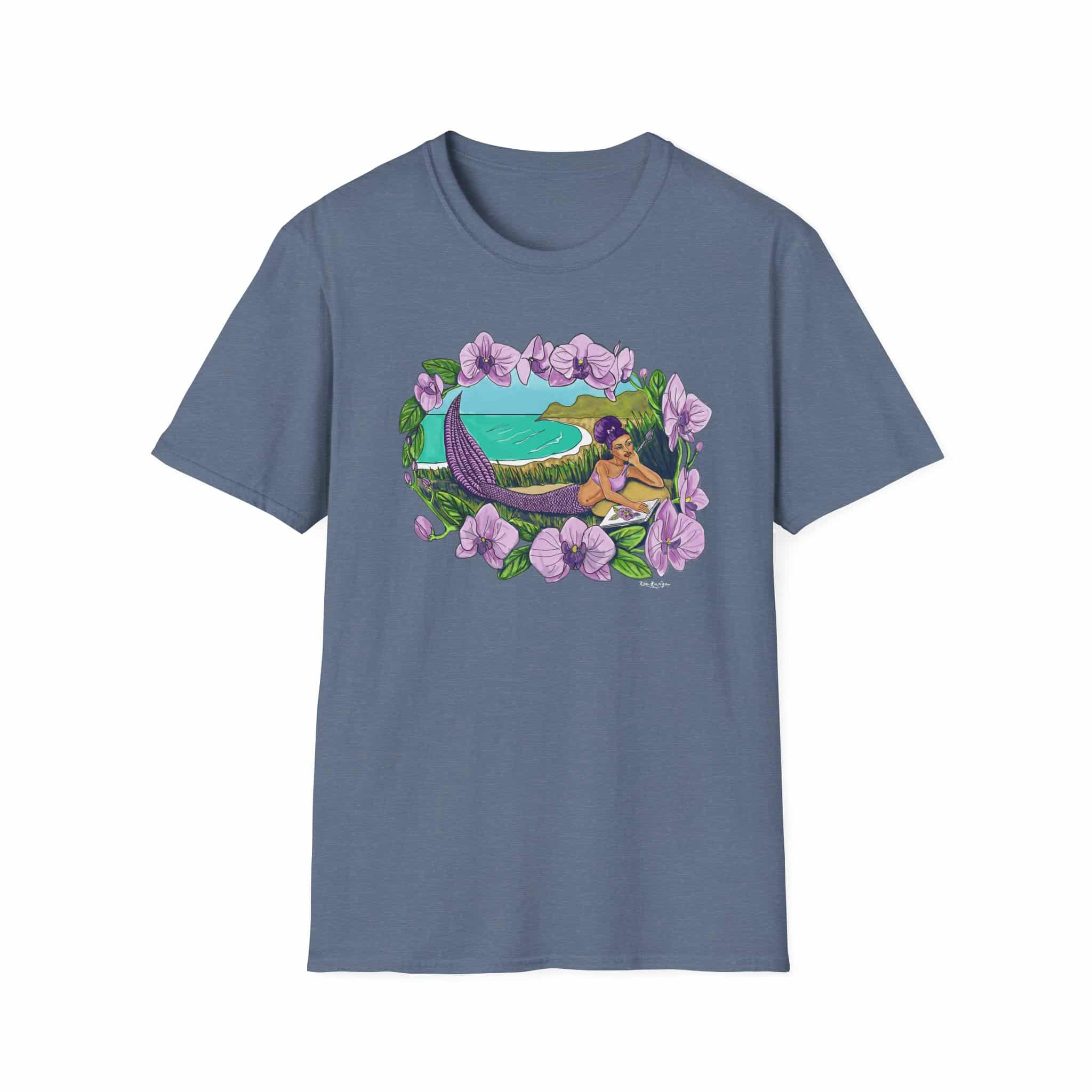 Mermaid Beach Vibes T-Shirt — Tropical Floral Ocean Graphic - Image 24