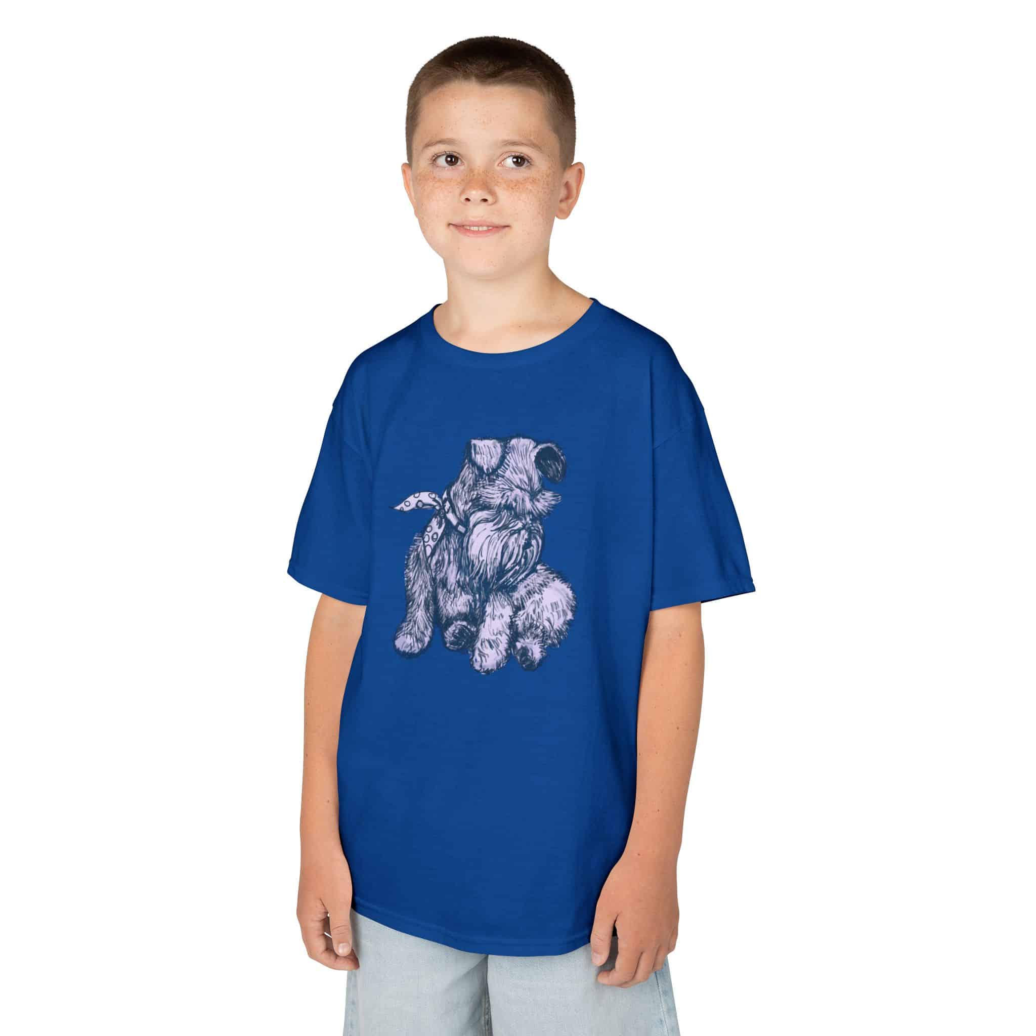 Kids T‑Shirt — Schnauzer Dog Sketch Tee