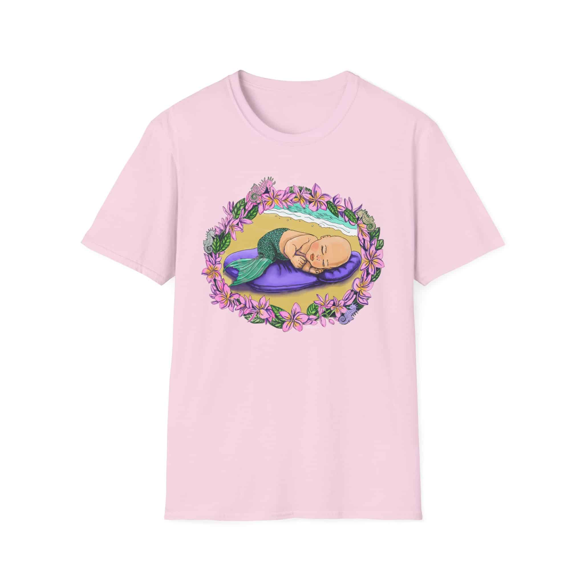 Mer-Toddler Napping on the Beach T-Shirt — Tropical Floral Ocean Graphic - Image 9
