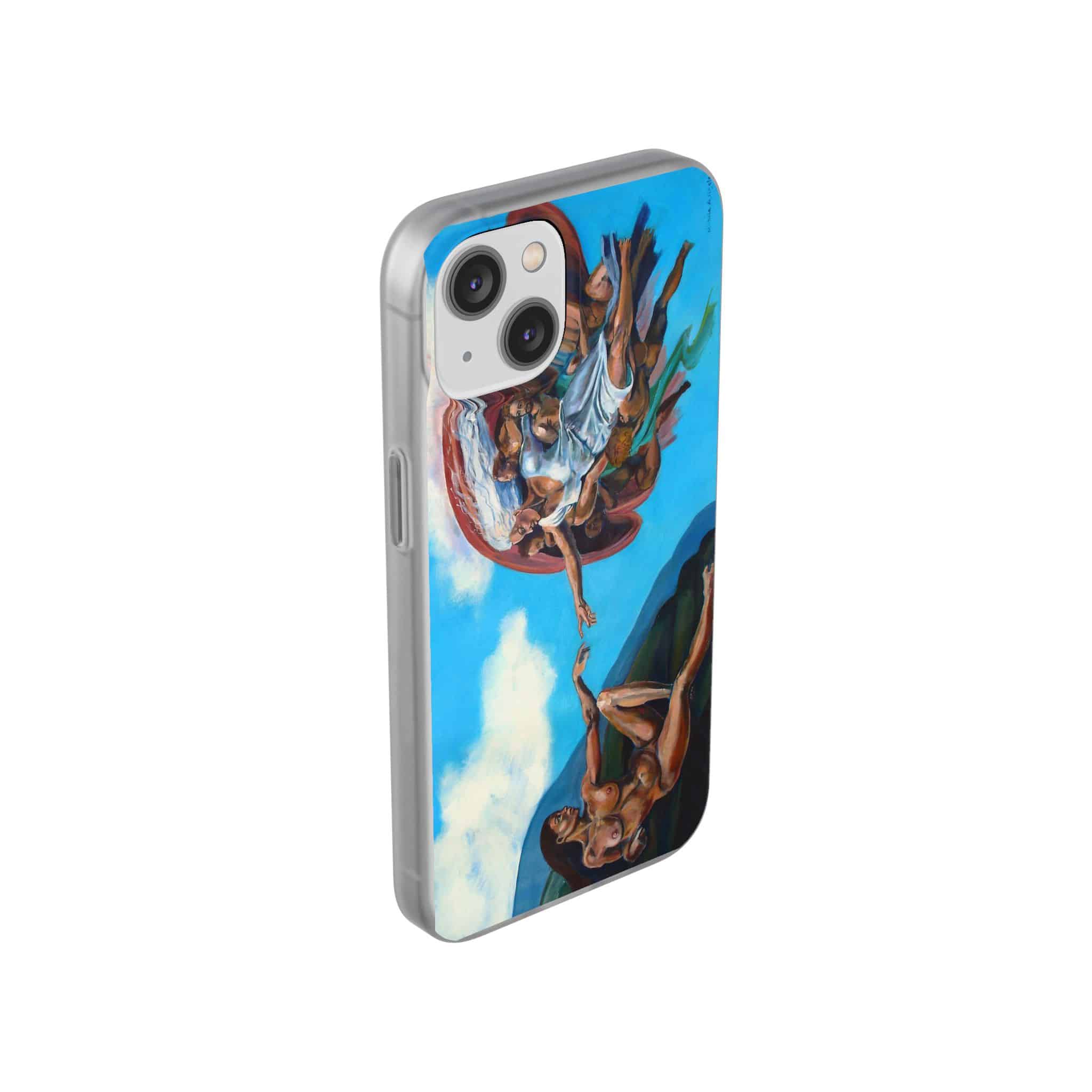 Sistine Ceiling Artistic iPhone Flexi Case, Unique Phone Case, Vibrant Design, Creative Gift, Michelangelo Inspired Artwork - Image 3