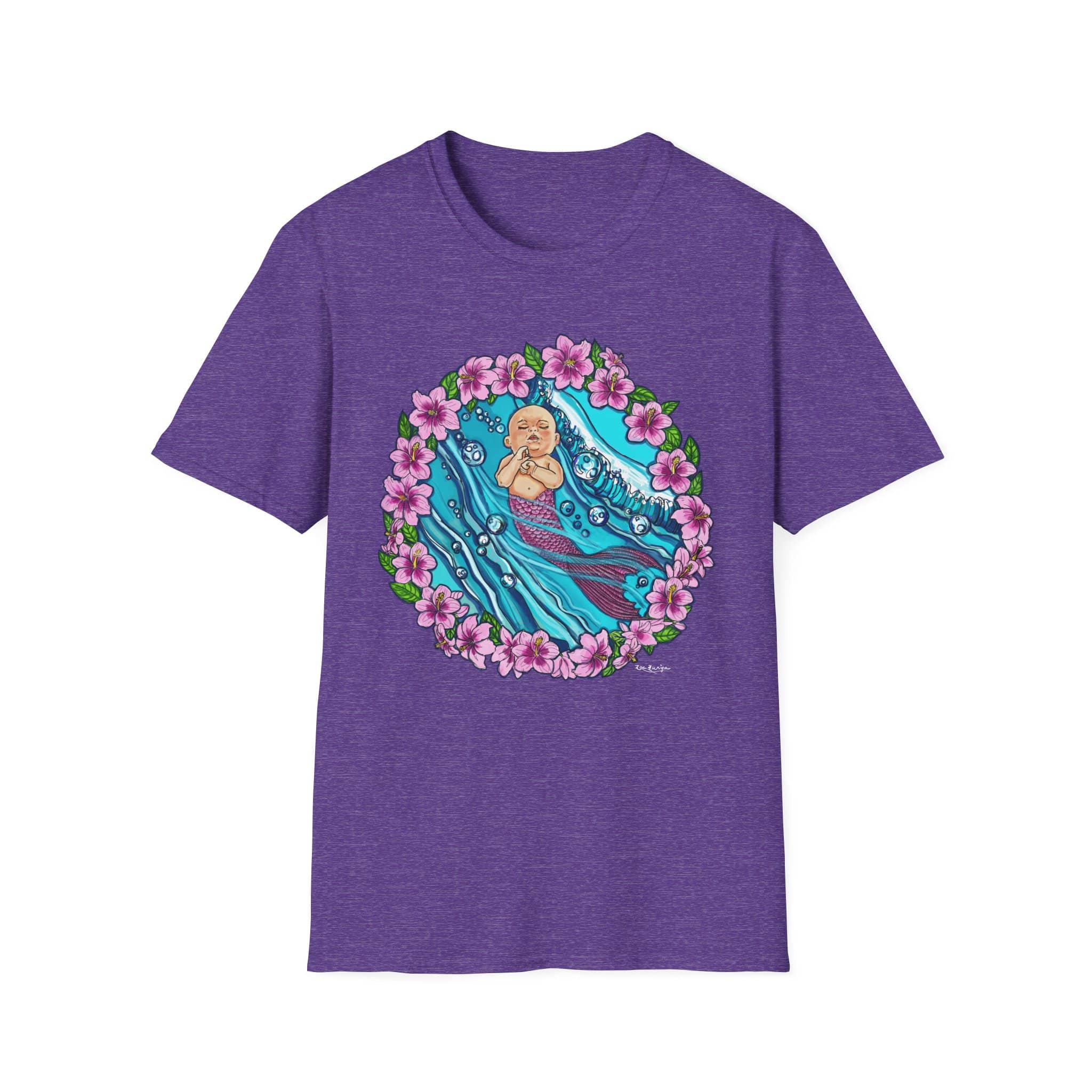 Waves Baby Mermaid Beach Vibes T-Shirt — Tropical Floral Ocean Graphic - Image 18