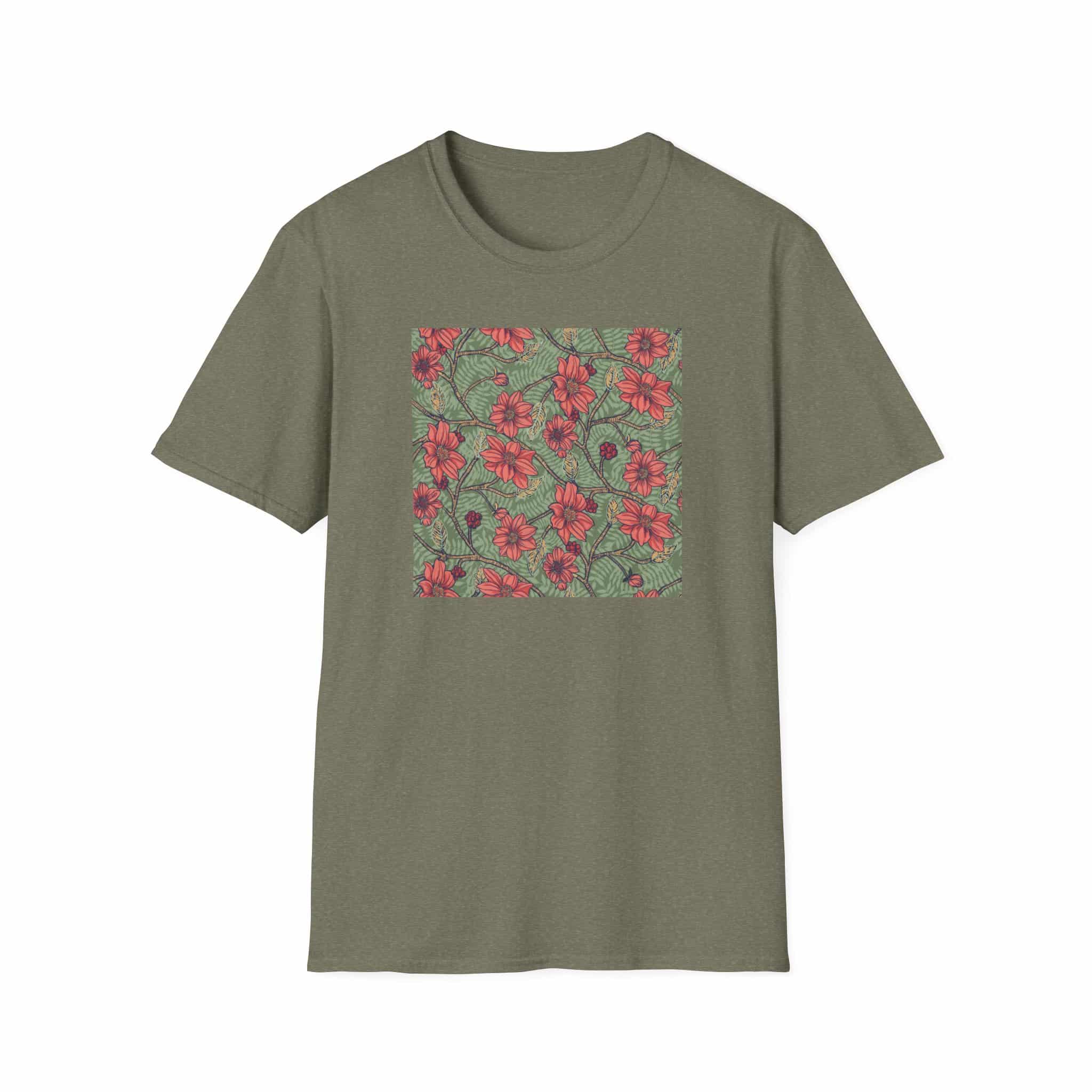 Floral Hibiscus Pattern T-Shirt — Vintage Tropical Flower Tee - Image 20