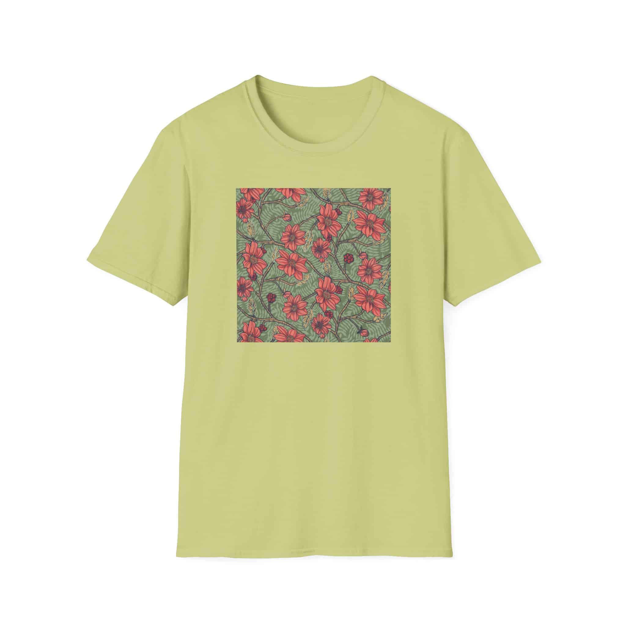 Floral Hibiscus Pattern T-Shirt — Vintage Tropical Flower Tee - Image 17
