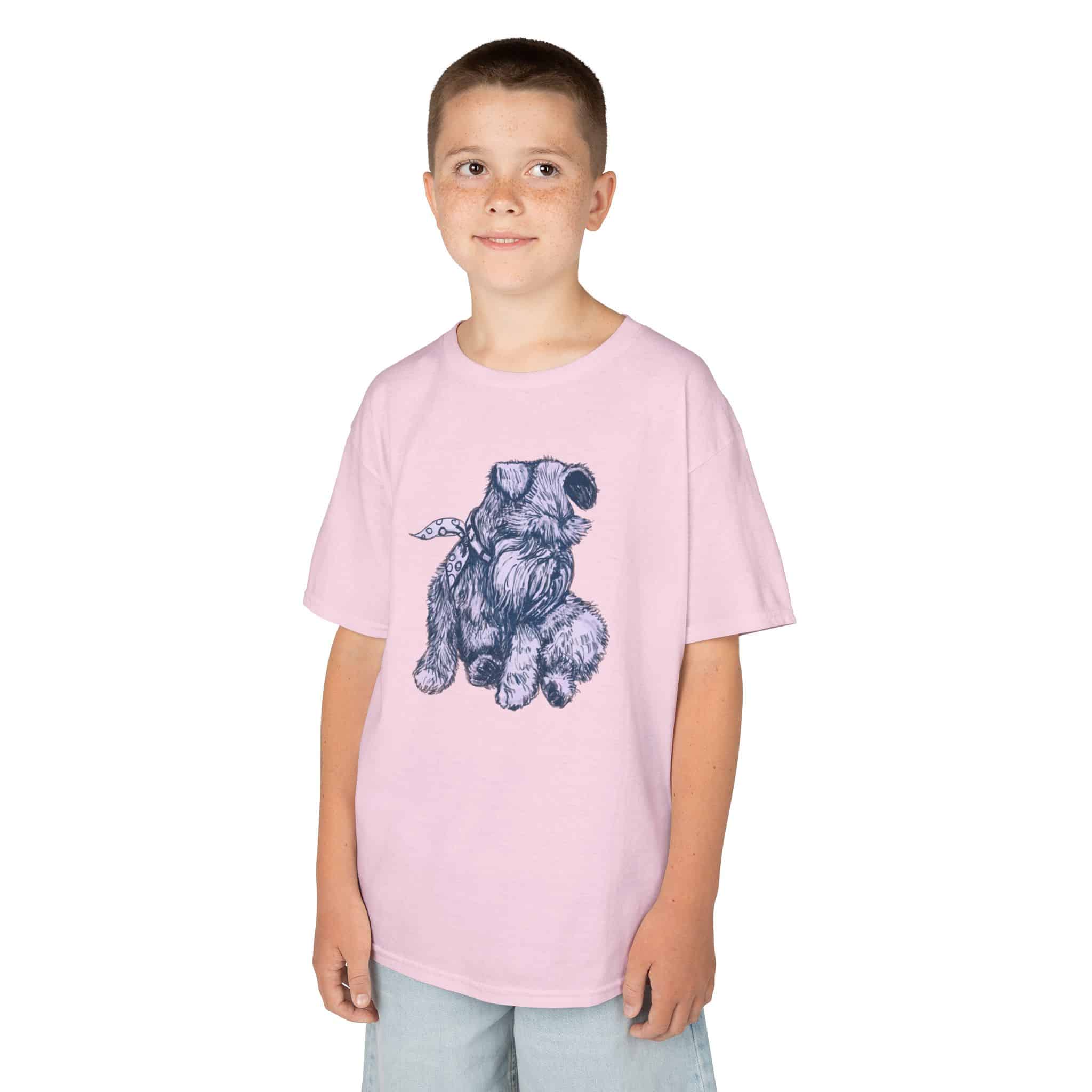 Kids T‑Shirt — Schnauzer Dog Sketch Tee - Image 34