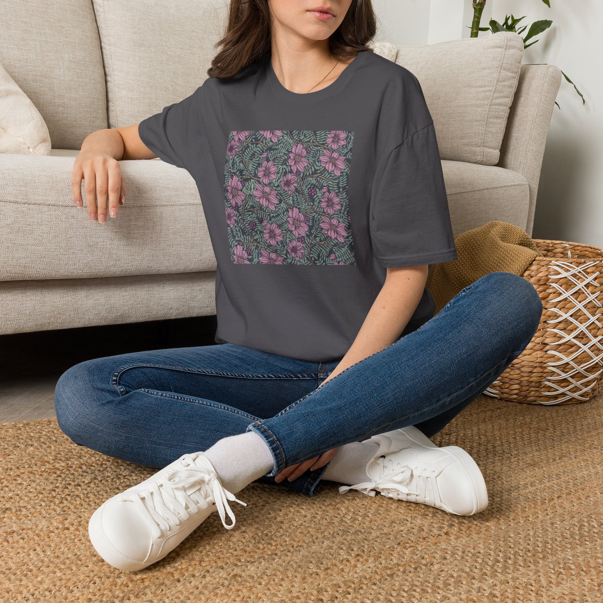 Floral Hibiscus Pattern T-Shirt — Vintage Tropical Flower Tee - Image 22