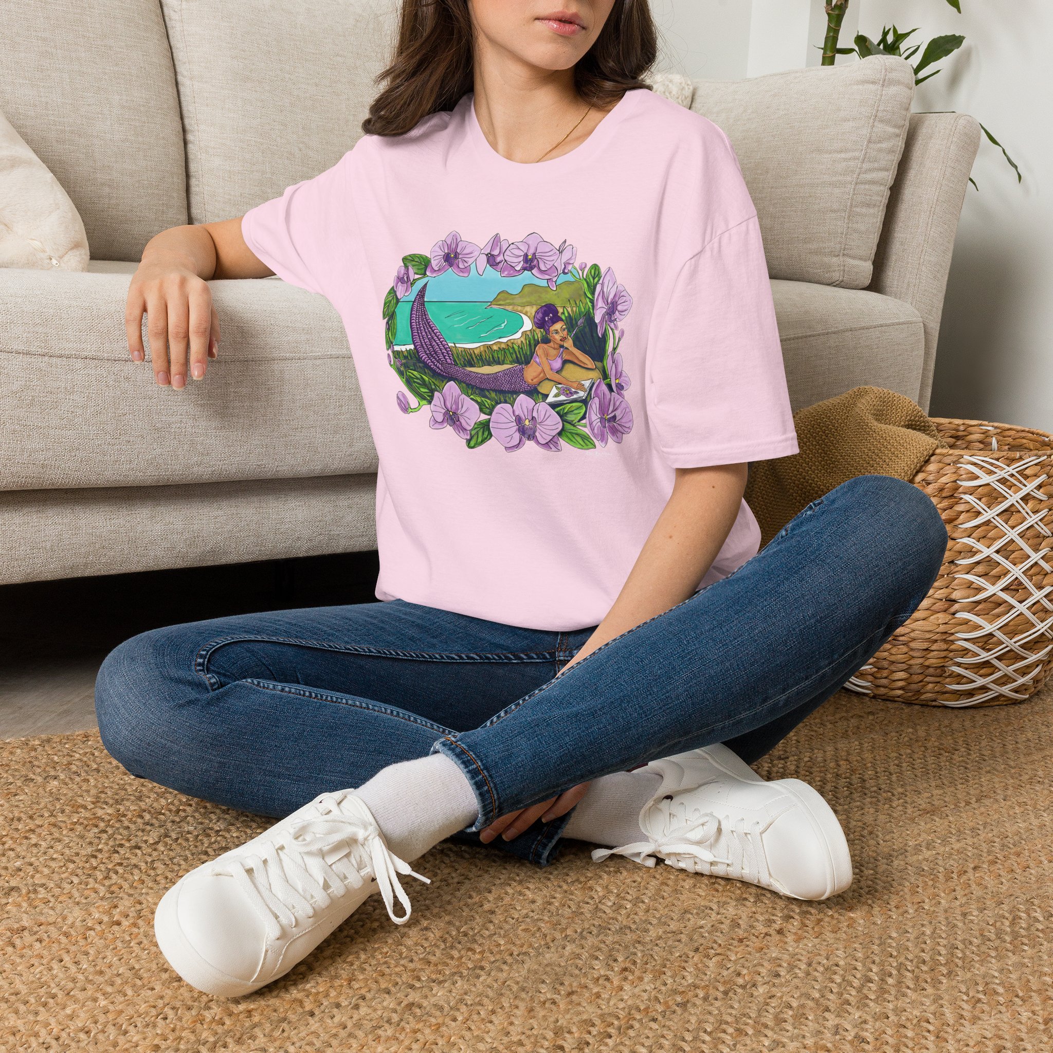 Mermaid Beach Vibes T-Shirt — Tropical Floral Ocean Graphic - Image 32