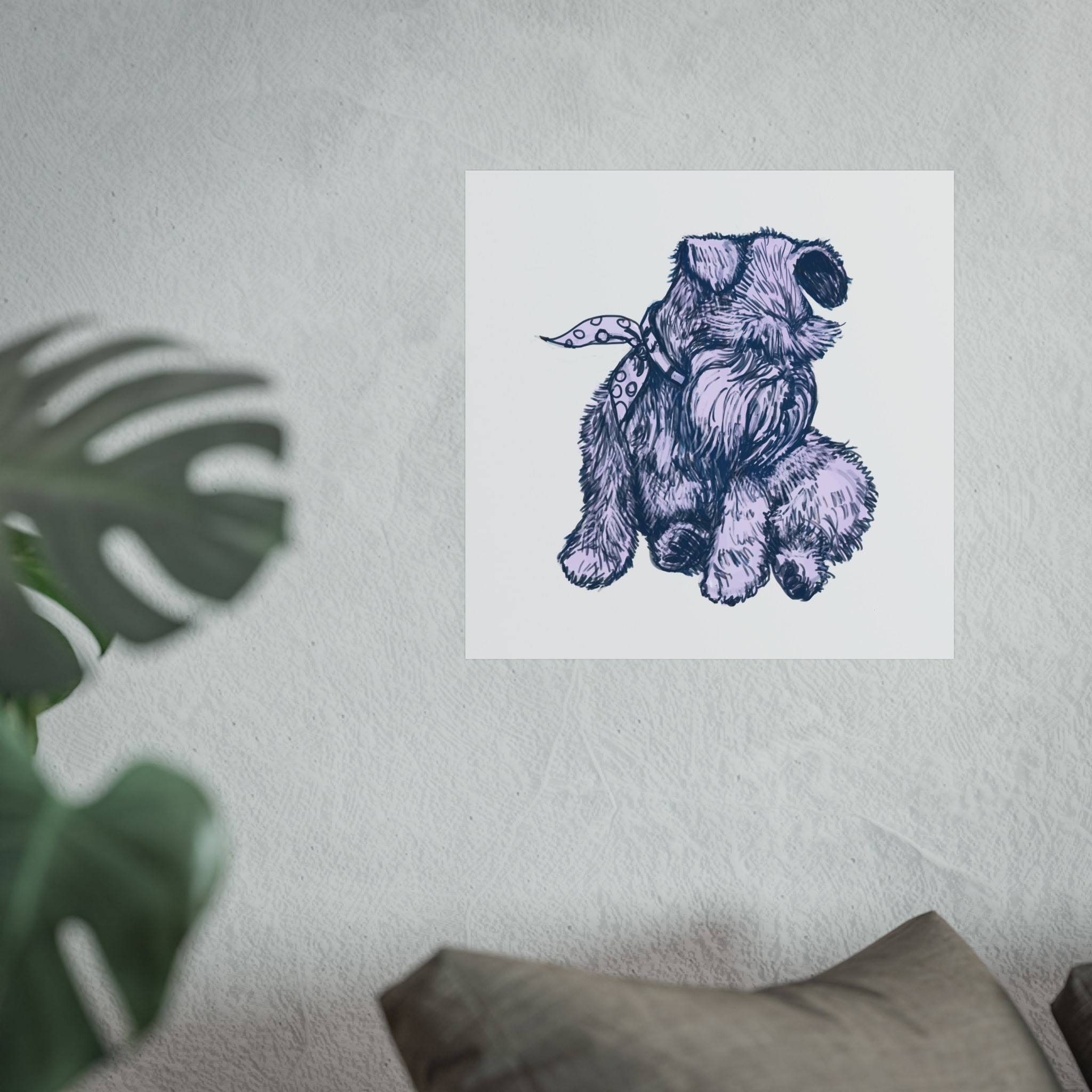 Schnauzer Sketch Fine Art Poster – Hand-Drawn Puppy Illustration Wall Art - Image 2