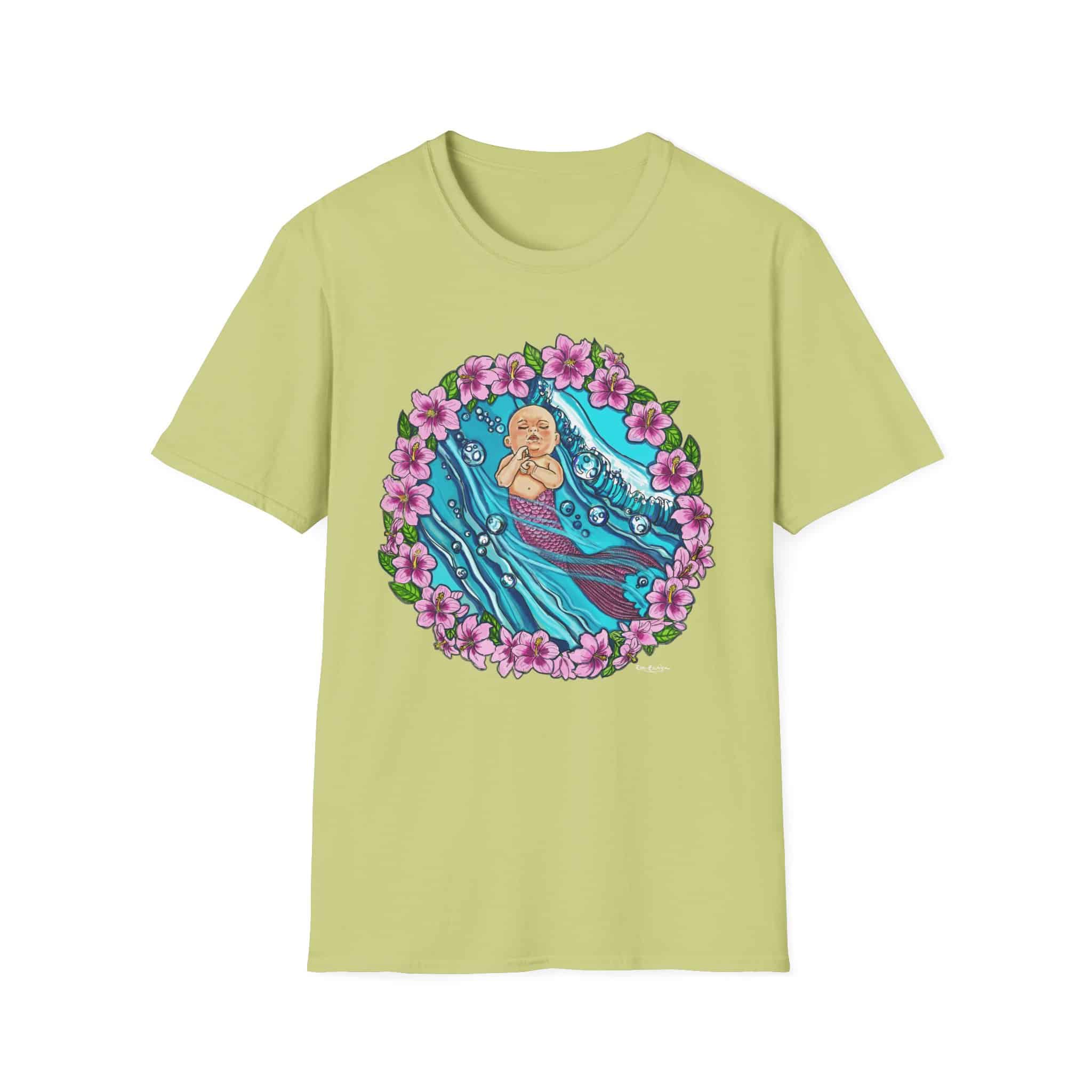 Waves Baby Mermaid Beach Vibes T-Shirt — Tropical Floral Ocean Graphic - Image 12