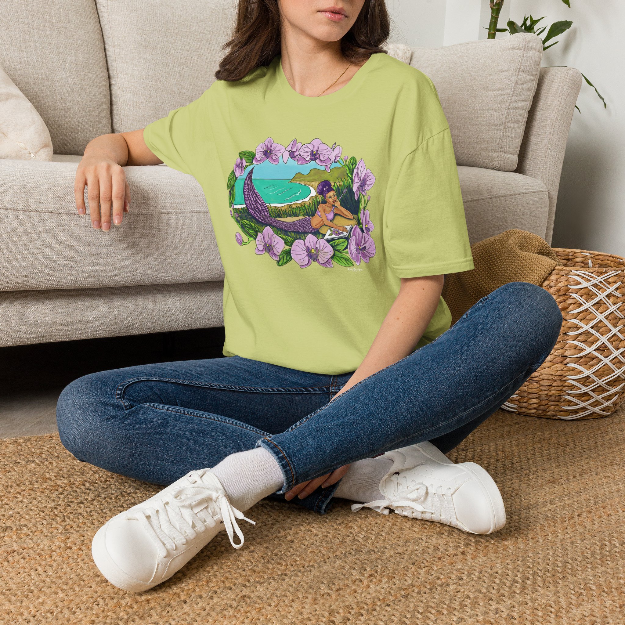 Mermaid Beach Vibes T-Shirt — Tropical Floral Ocean Graphic - Image 14