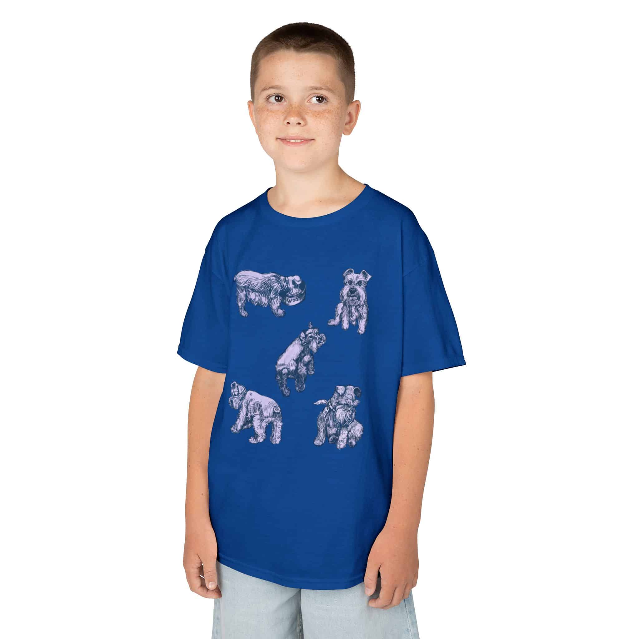 Kids Tee — Cute Schnauzer Puppy Sketches Cotton T‑Shirt - Image 26